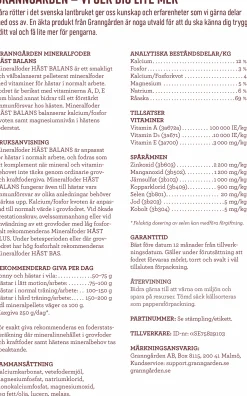 Mineralfoder Häst Balans 15kg>Granngården New