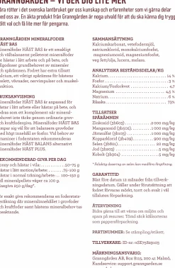 Mineralfoder Häst Bas 15kg>Granngården Discount