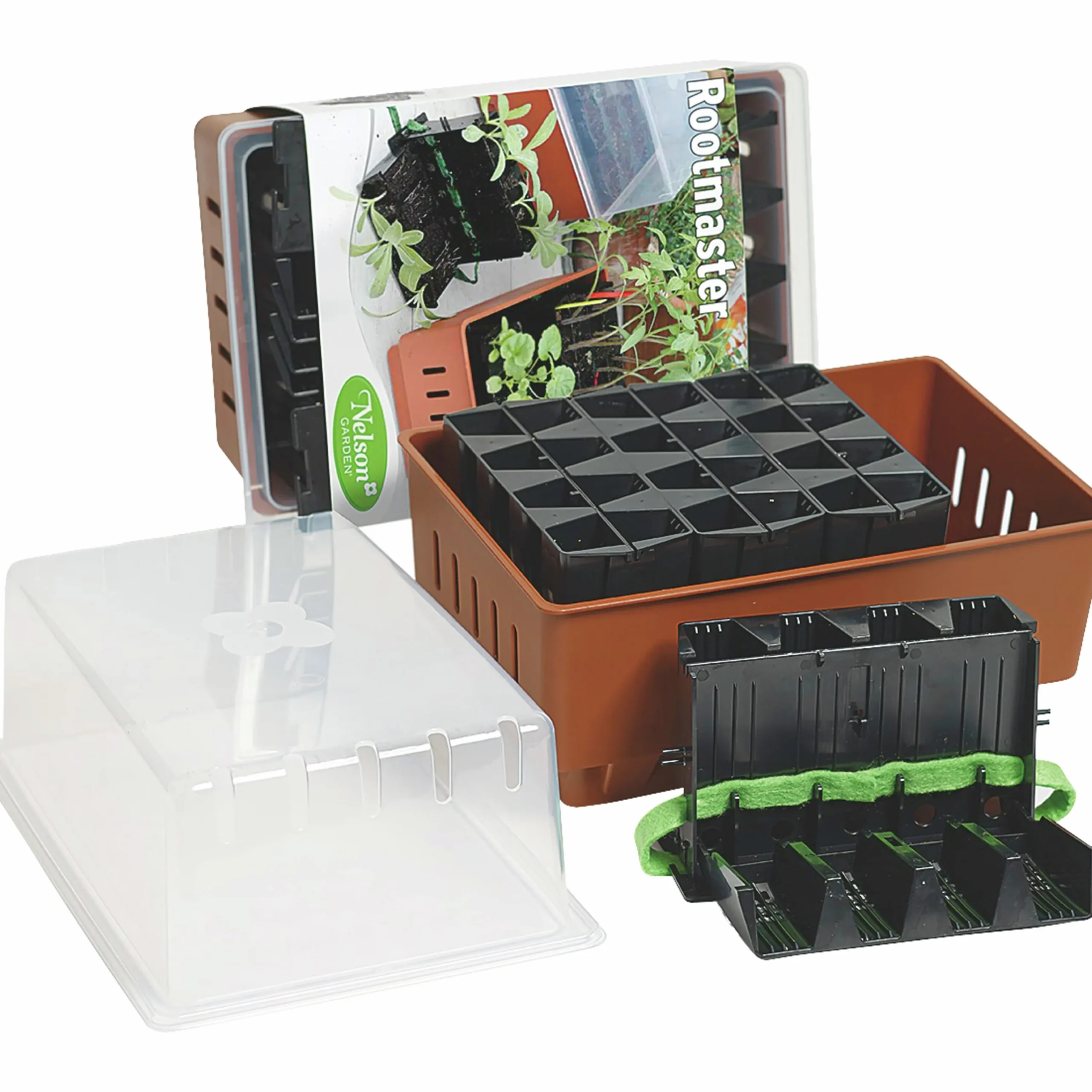 Minidrivhus Rootmaster Brun 19,5x29x21cm>Nelson Garden Outlet