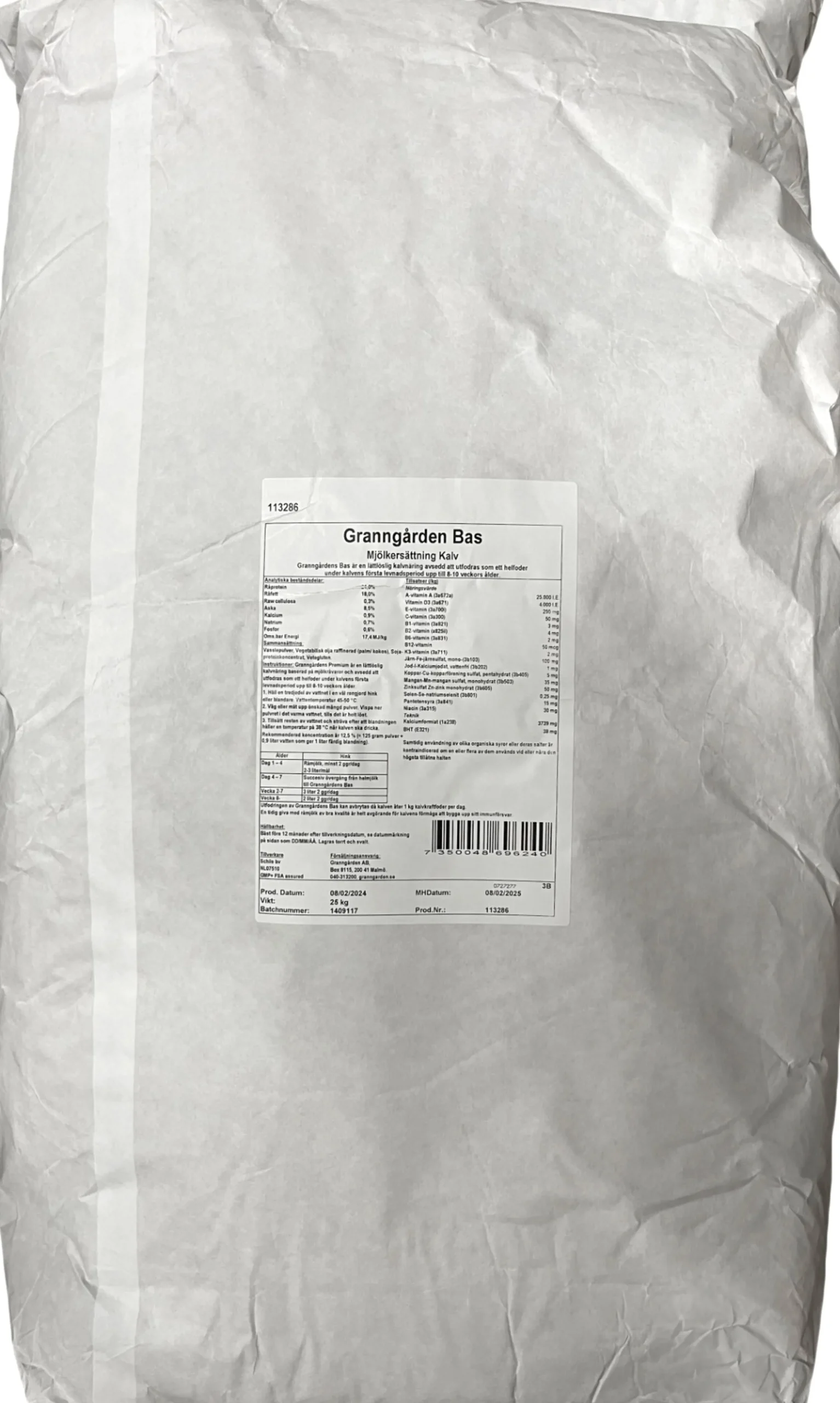 Mjölkersättning Kalv Bas 25kg>Granngården New