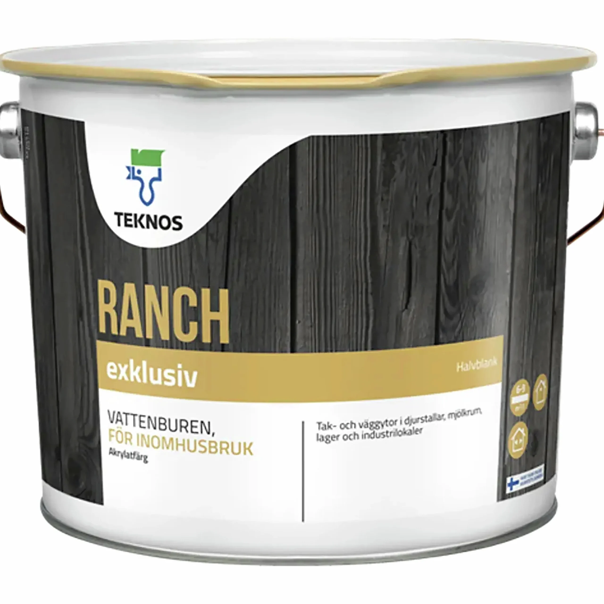 Målarfärg Ranch Exklusive vit/bas1 9L>Teknos Outlet