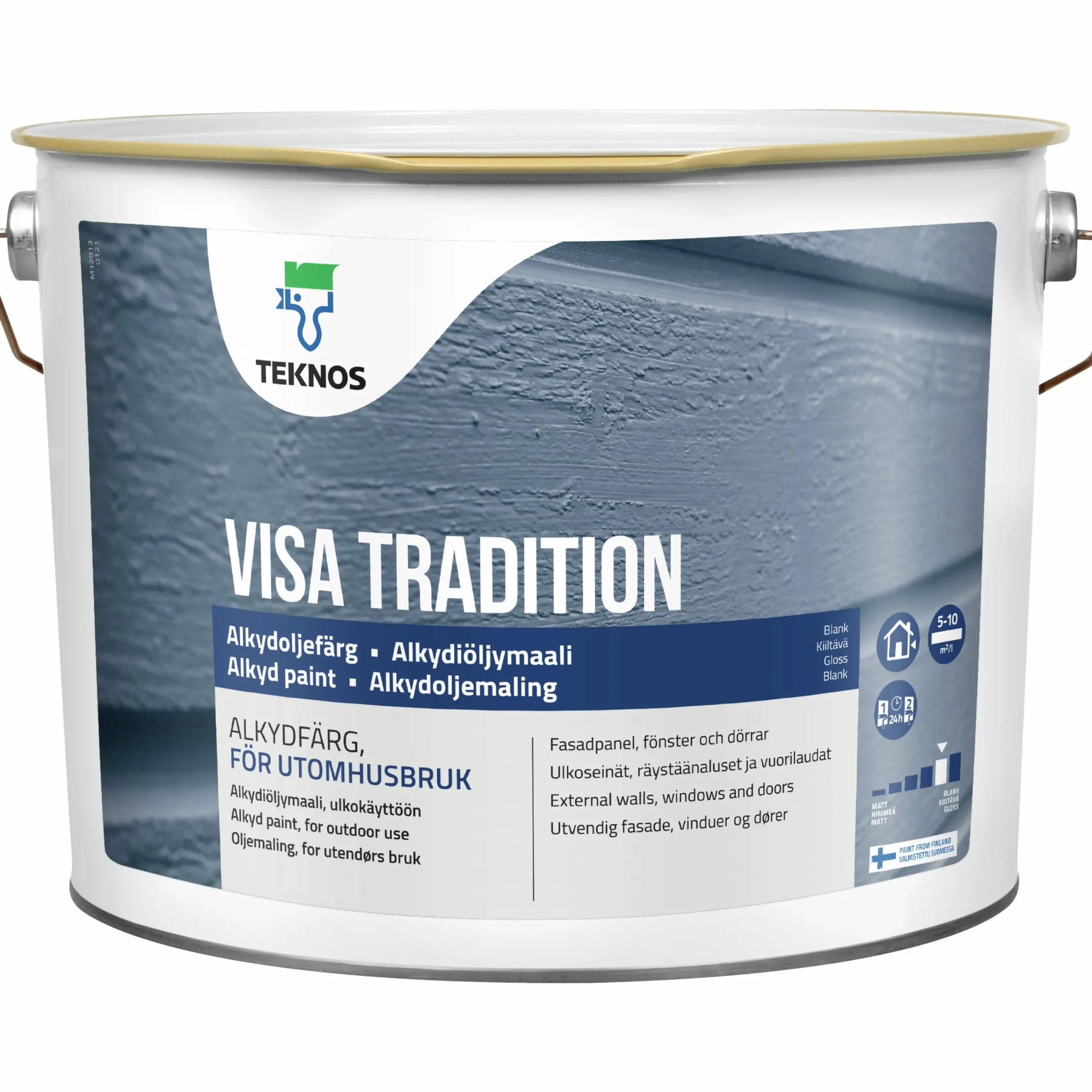 Målarfärg Visa Tradition Svart Utomhus 10L>Teknos Outlet