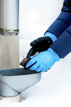 Montagehandskar Varmfodrade Latexbeläggning Blå 9>Granberg Hot
