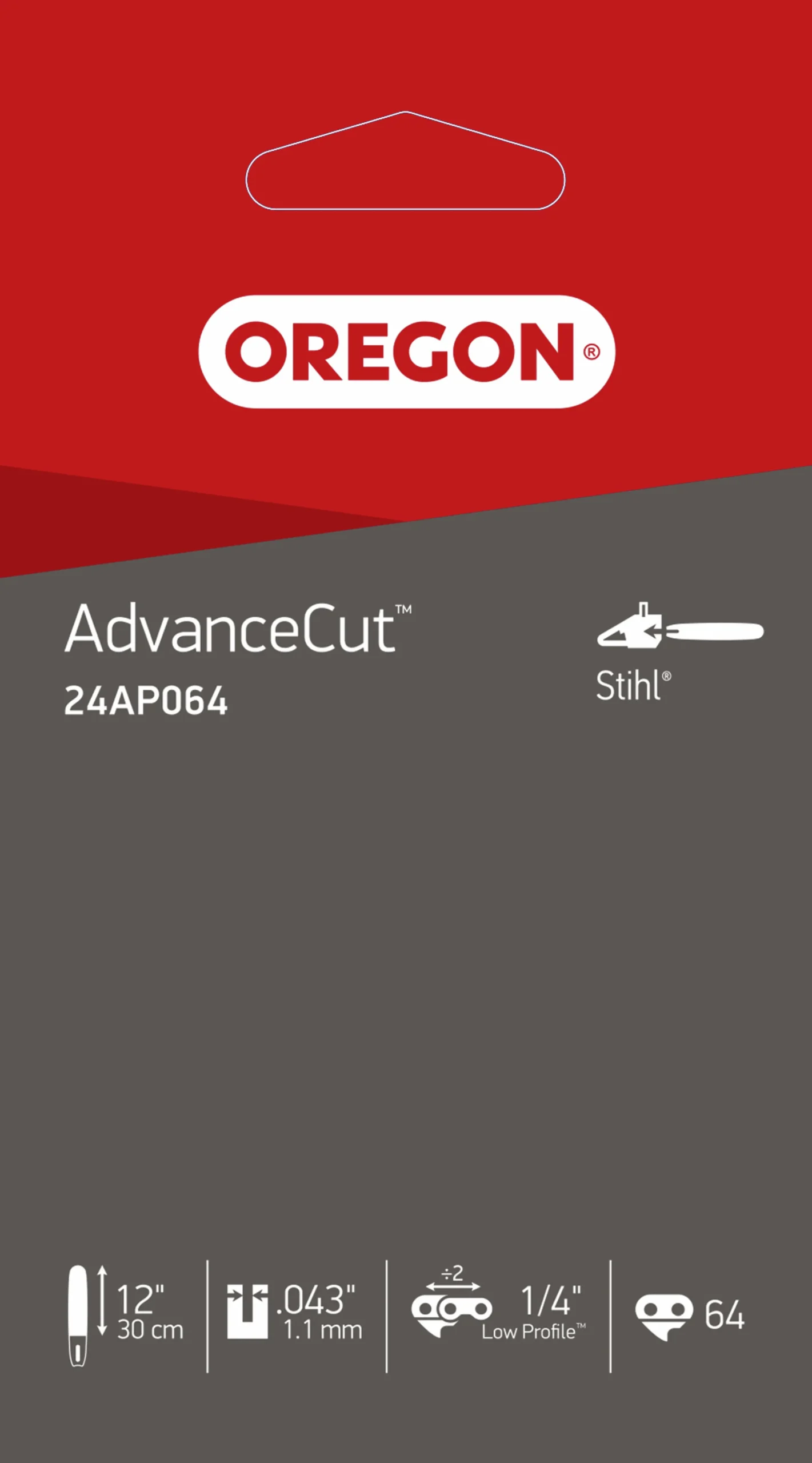 Motorsågskedja AdvanceCut 24AP 12" 1/4" 1,1mm 64dl>Oregon Clearance