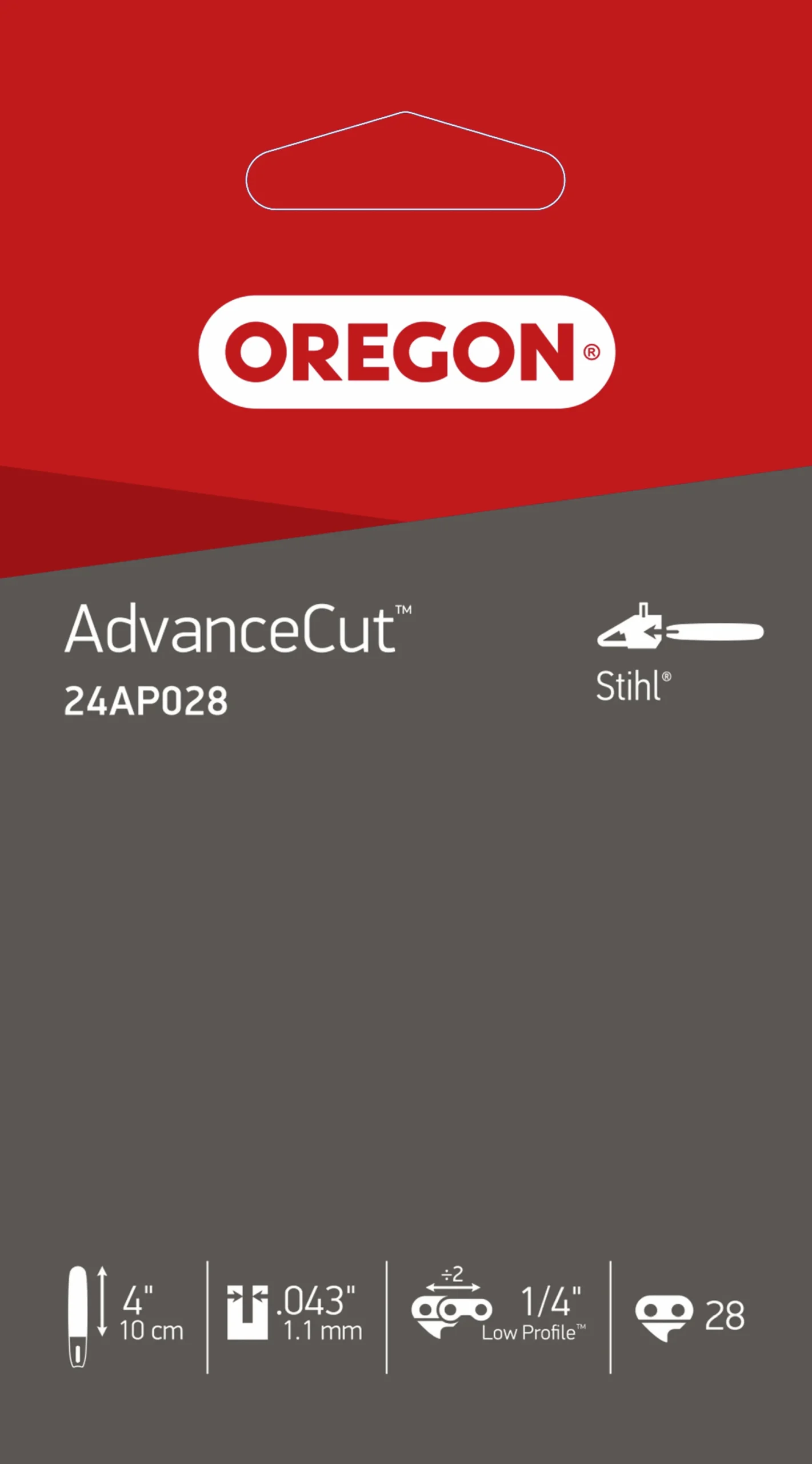 Motorsågskedja AdvanceCut 24AP 4" 1/4" 1,1mm 28dl>Oregon Outlet