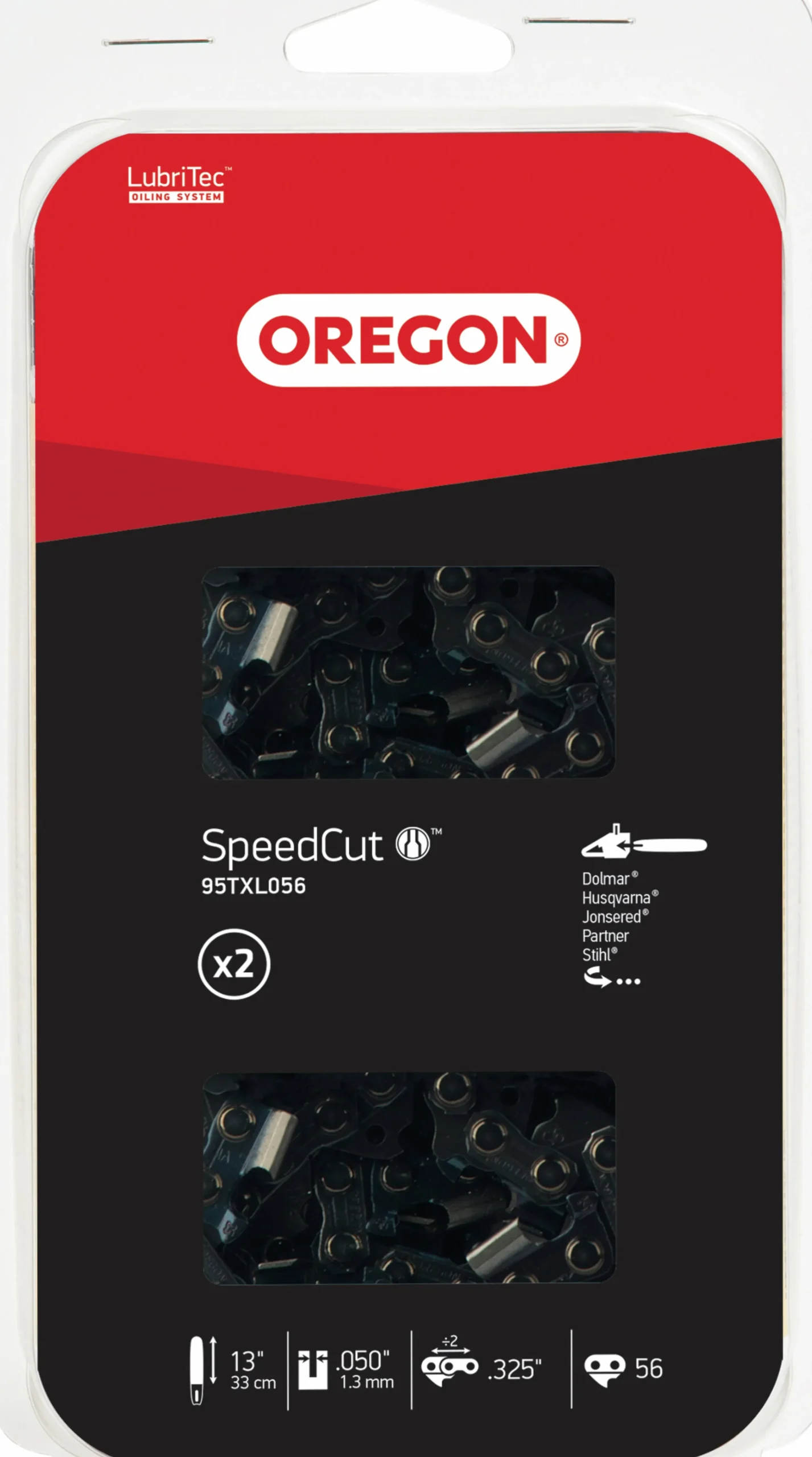 Motorsågskedja 13" .325 1,3mm 56 2-p.>Oregon Discount