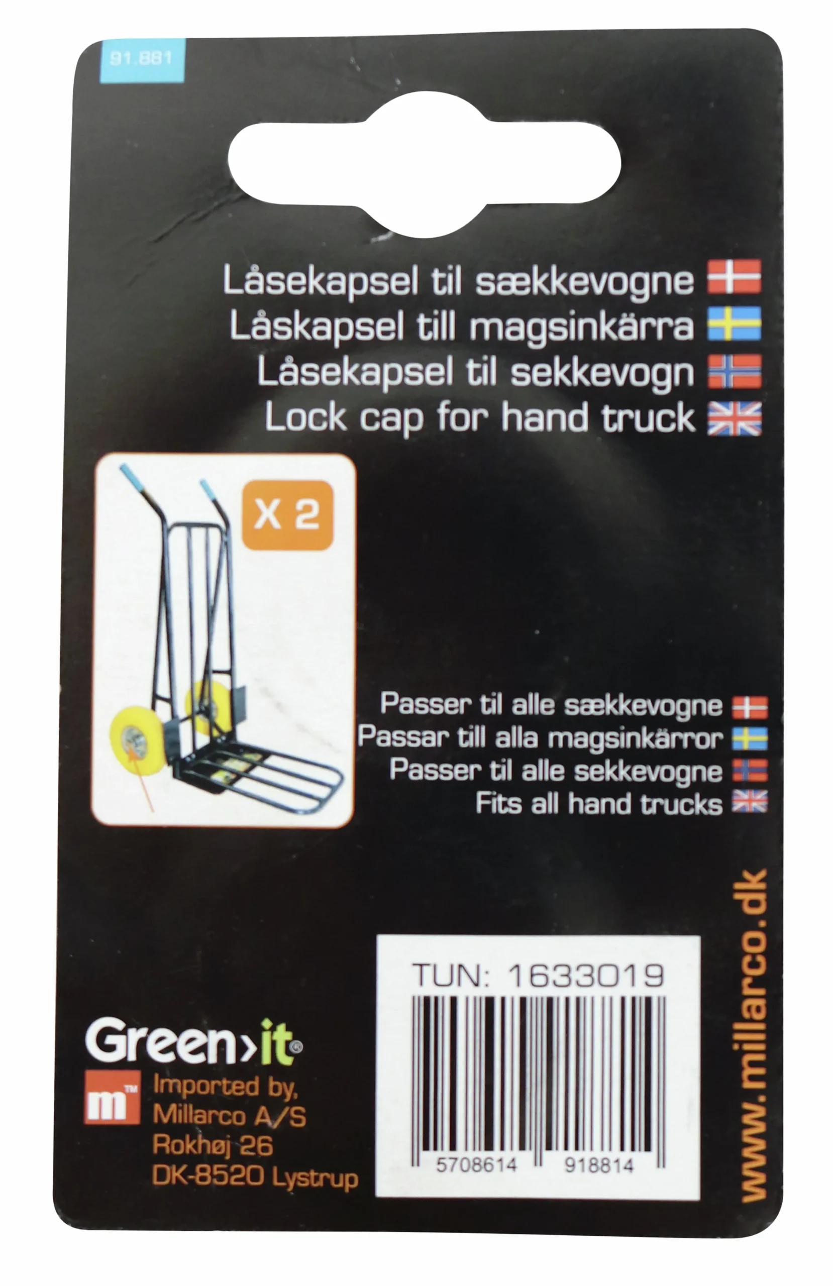 Navkapsel Universal HomeIT till säckkärra 2-p>Millarco Best
