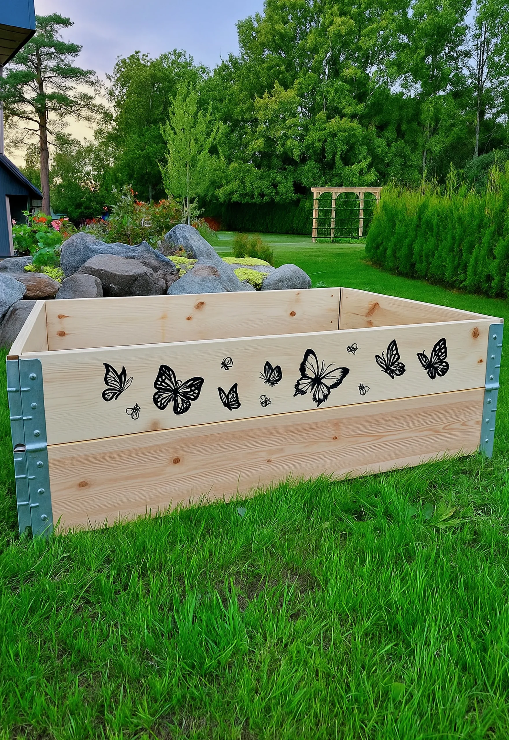 Pallkrage Natur Fjärilar 60x80cm Halvpallsformat>Granngården