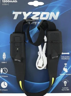 Pannlampa Tyzon uppladdningsbar LED med sensor><noscript><img width=