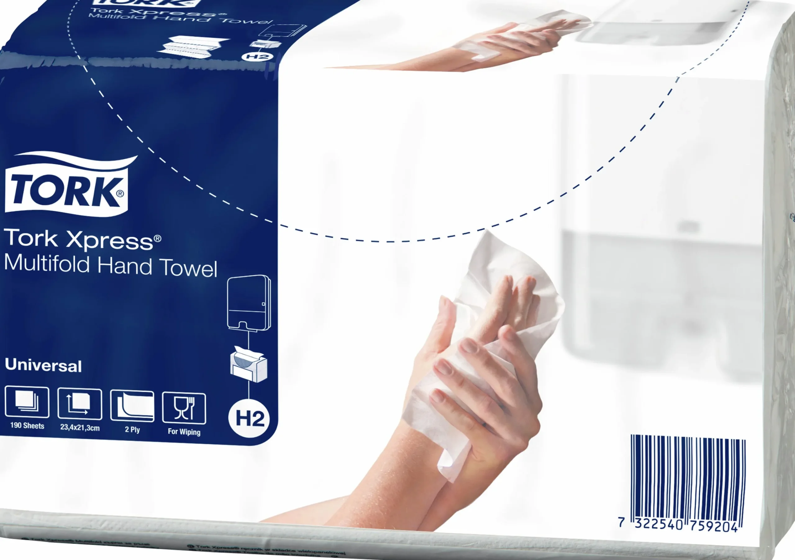Pappershandduk Xpress Multifold Vit 190-p (471146)>Tork Online
