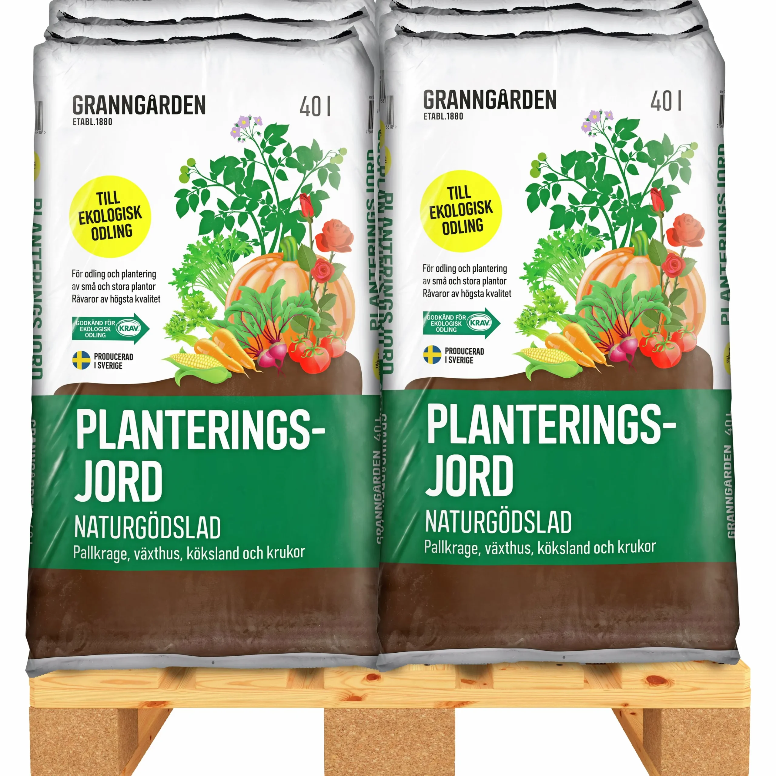 Planteringsjord Naturgödsel KRAV Pall 51x40L>Granngården Best