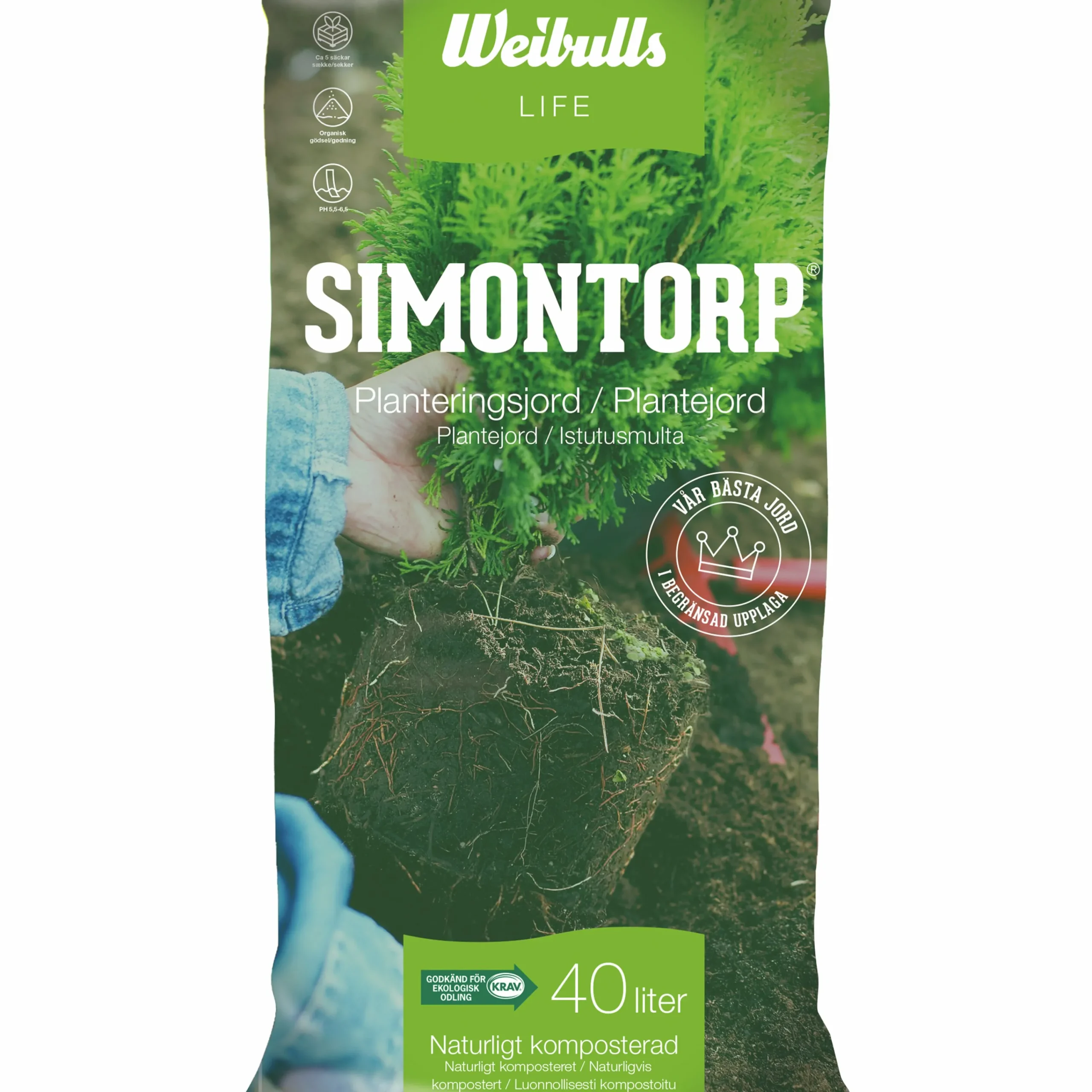 Planteringsjord Simontorp KRAV 40L>Weibulls Clearance