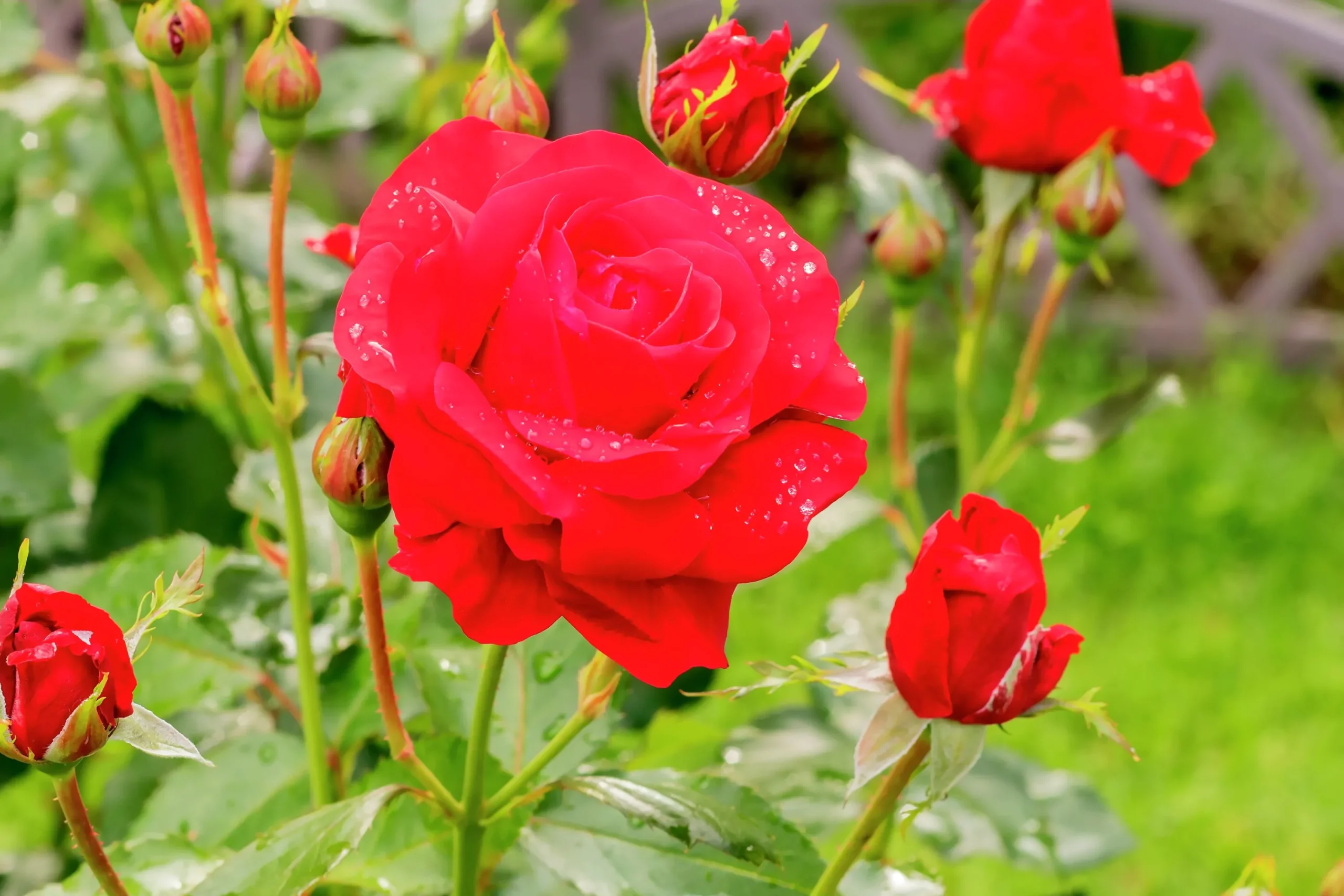 Rabattros 'Nina Weibull' 'Poulwei' Barrotad>Omnia garden