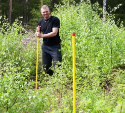 Rågångsstolpe stolpen LD-polyeten blå/röd 150cm>Keba Outlet