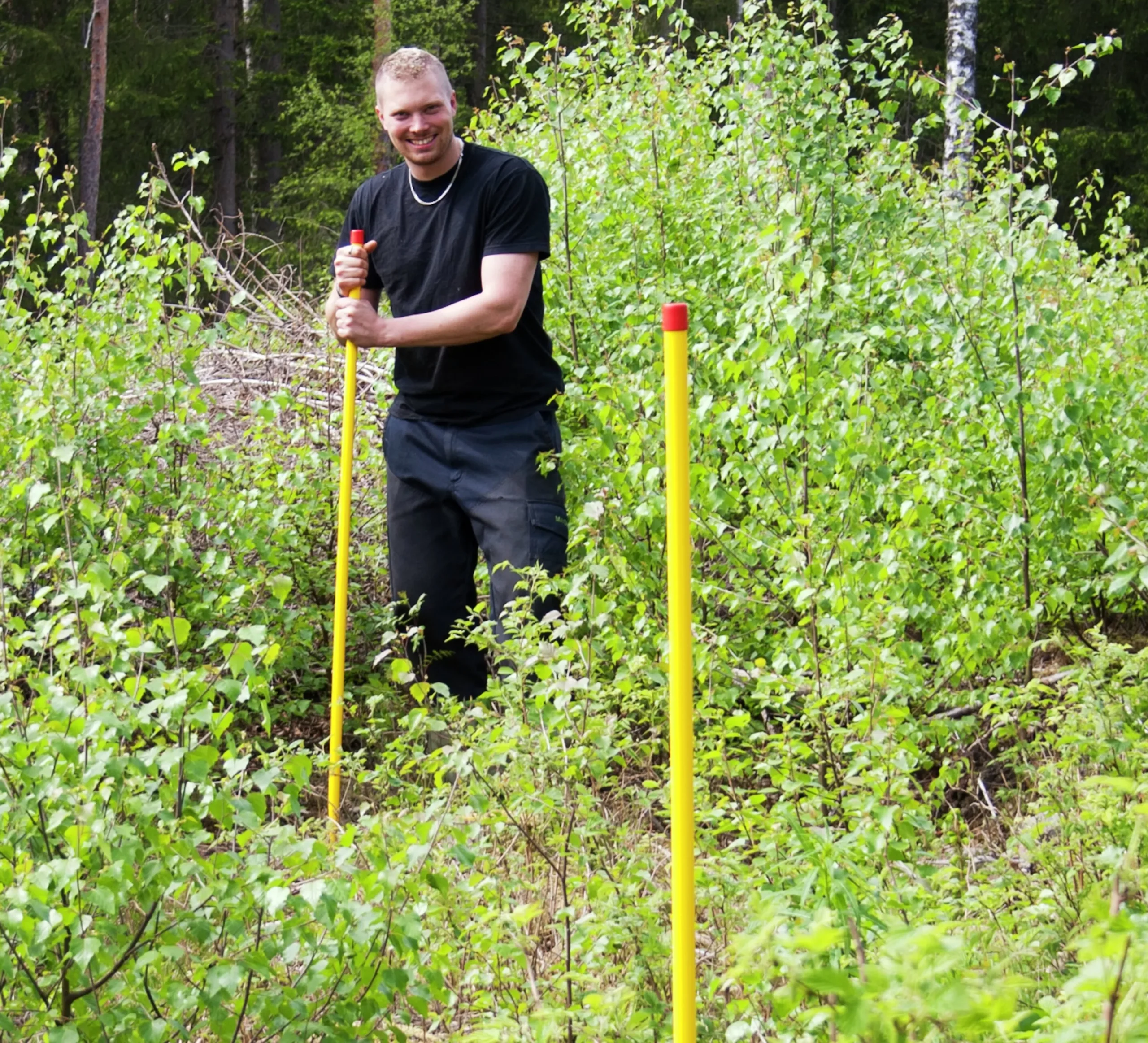 Rågångsstolpe stolpen LD-polyeten blå/röd 150cm>Keba Outlet
