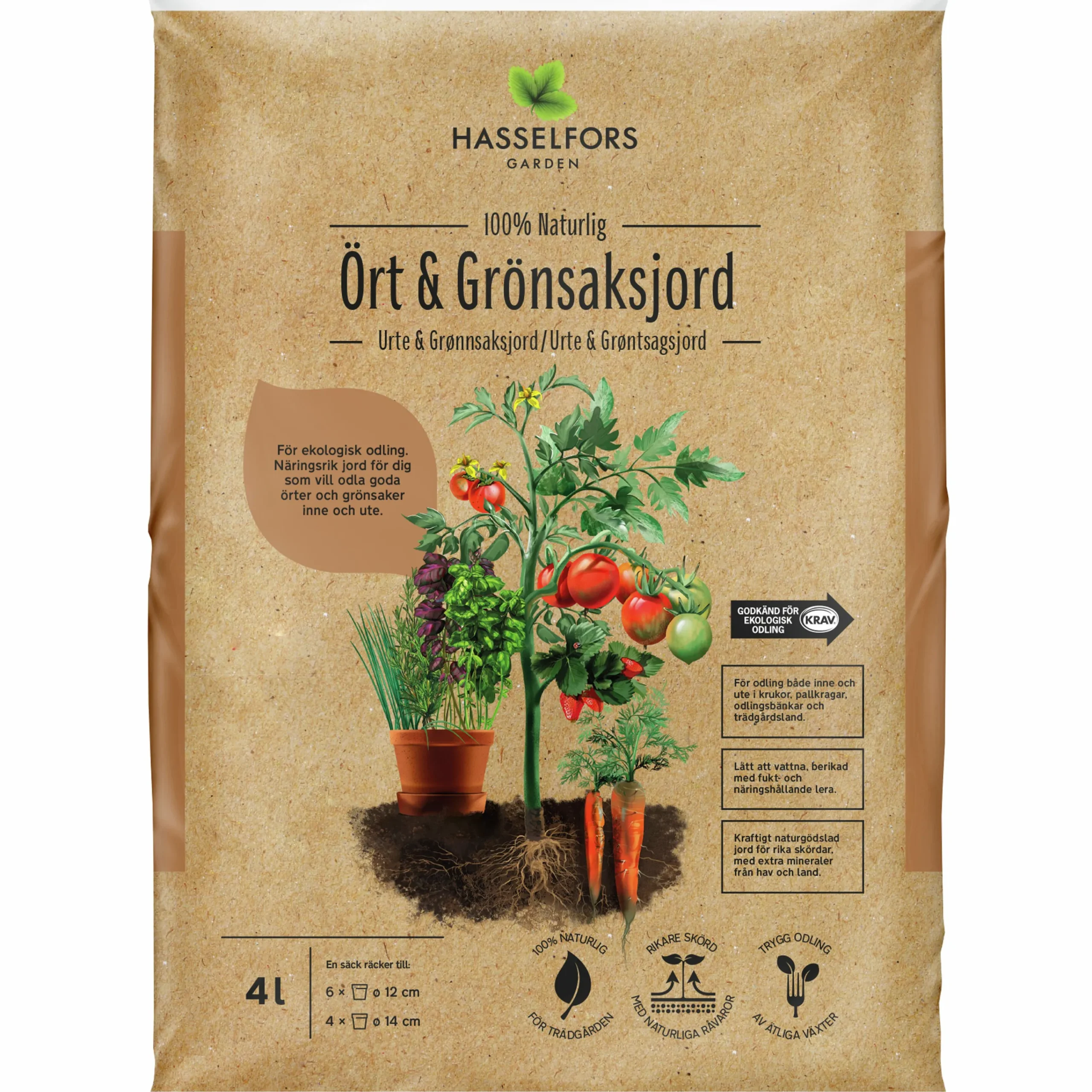 Örtjord & Grönsaksjord Hasselfors KRAV 4L>Hasselfors Garden New