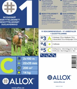 Skyddsnät 1C 20x30mm maska Svart 2x100m>Allox Sale
