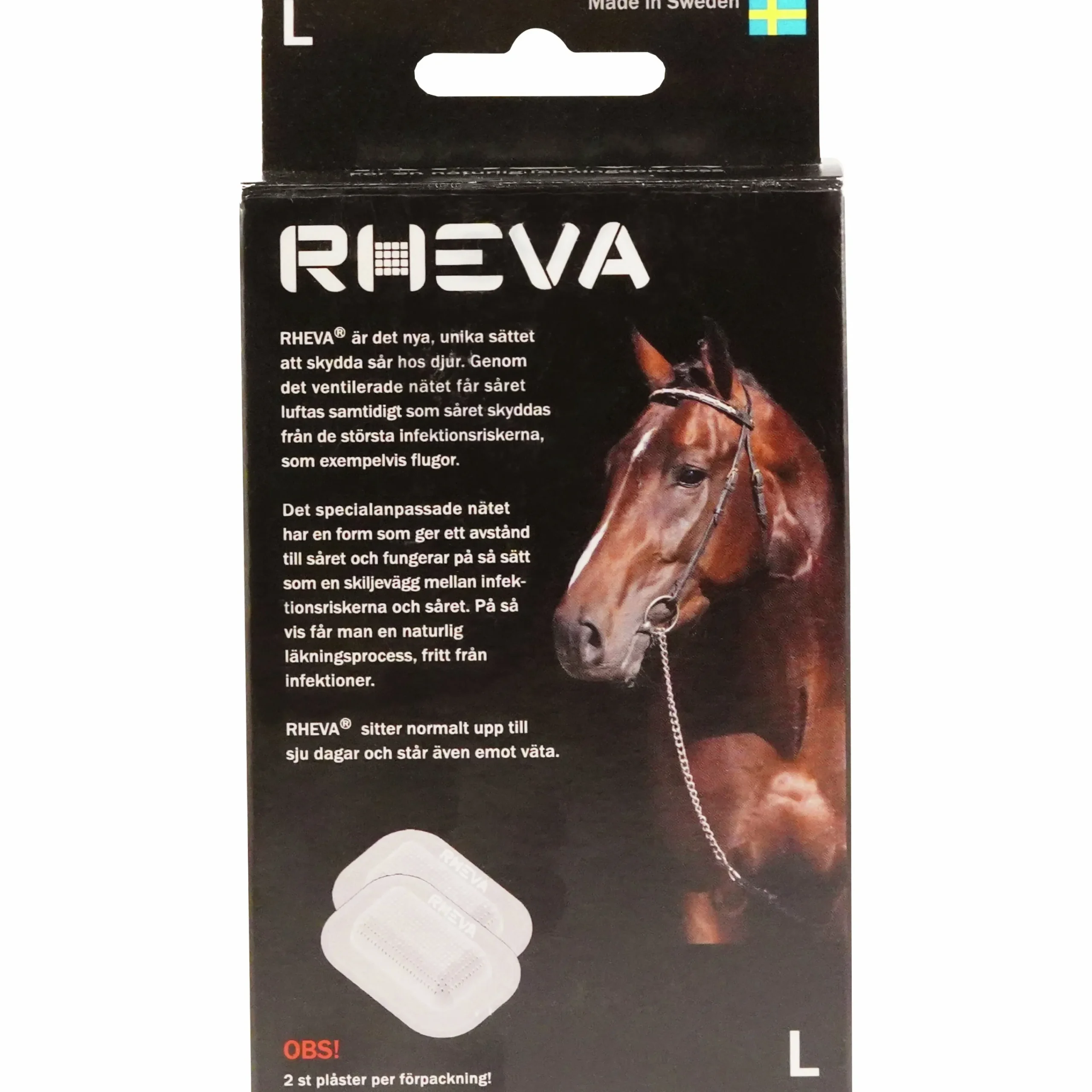 Sårskydd L Svart 10x7cm 2-p>Rheva Outlet