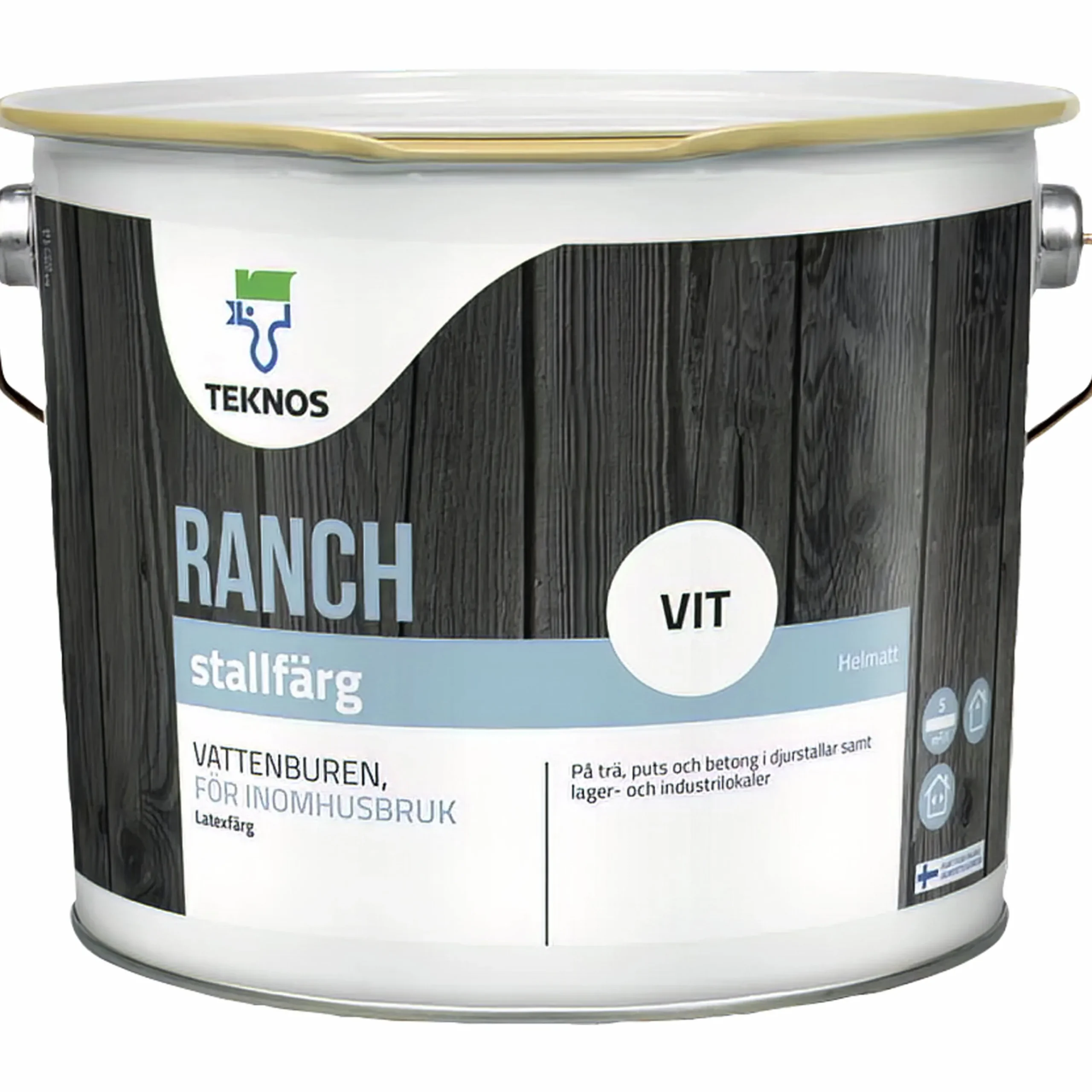 Stallfärg Ranch vit 2,7L>Teknos Online
