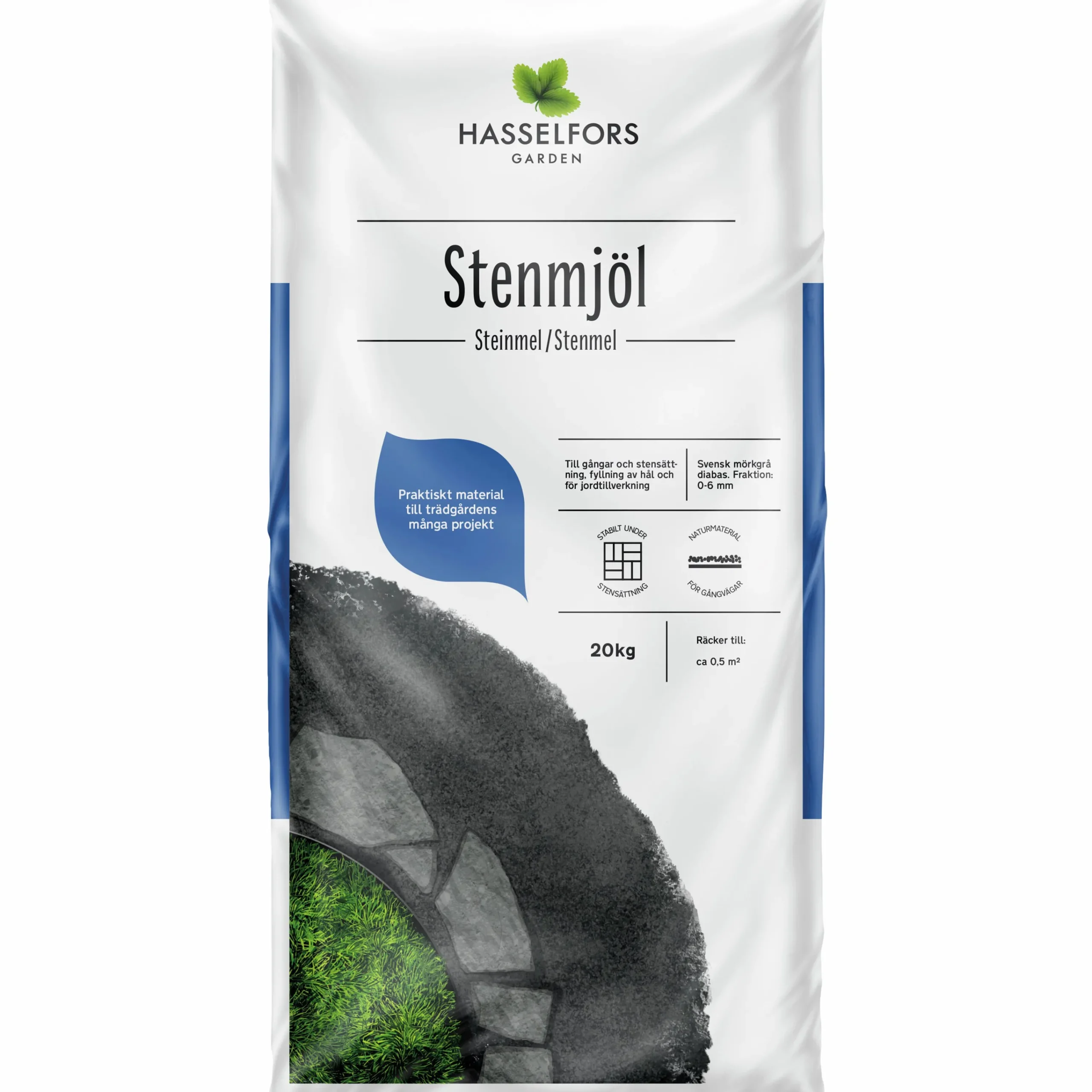 Stenmjöl Hasselfors Mörkgrå Pall 42x20kg>Hasselfors Garden Outlet