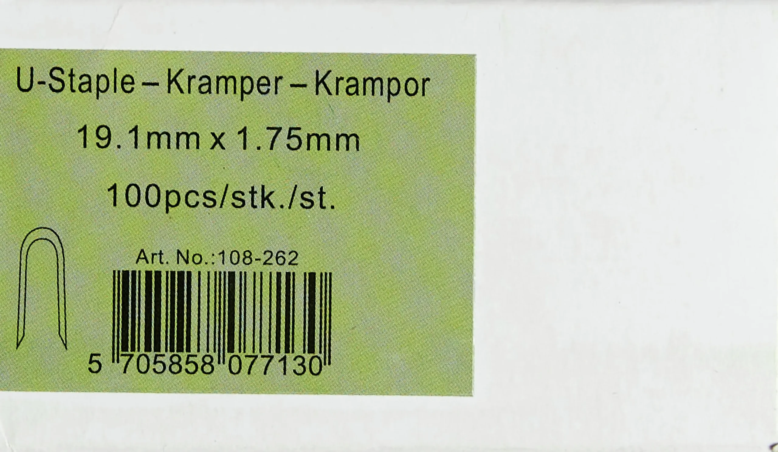 Stängselkrampor 19,1x1,75mm 100-p>Nordic Fence Best