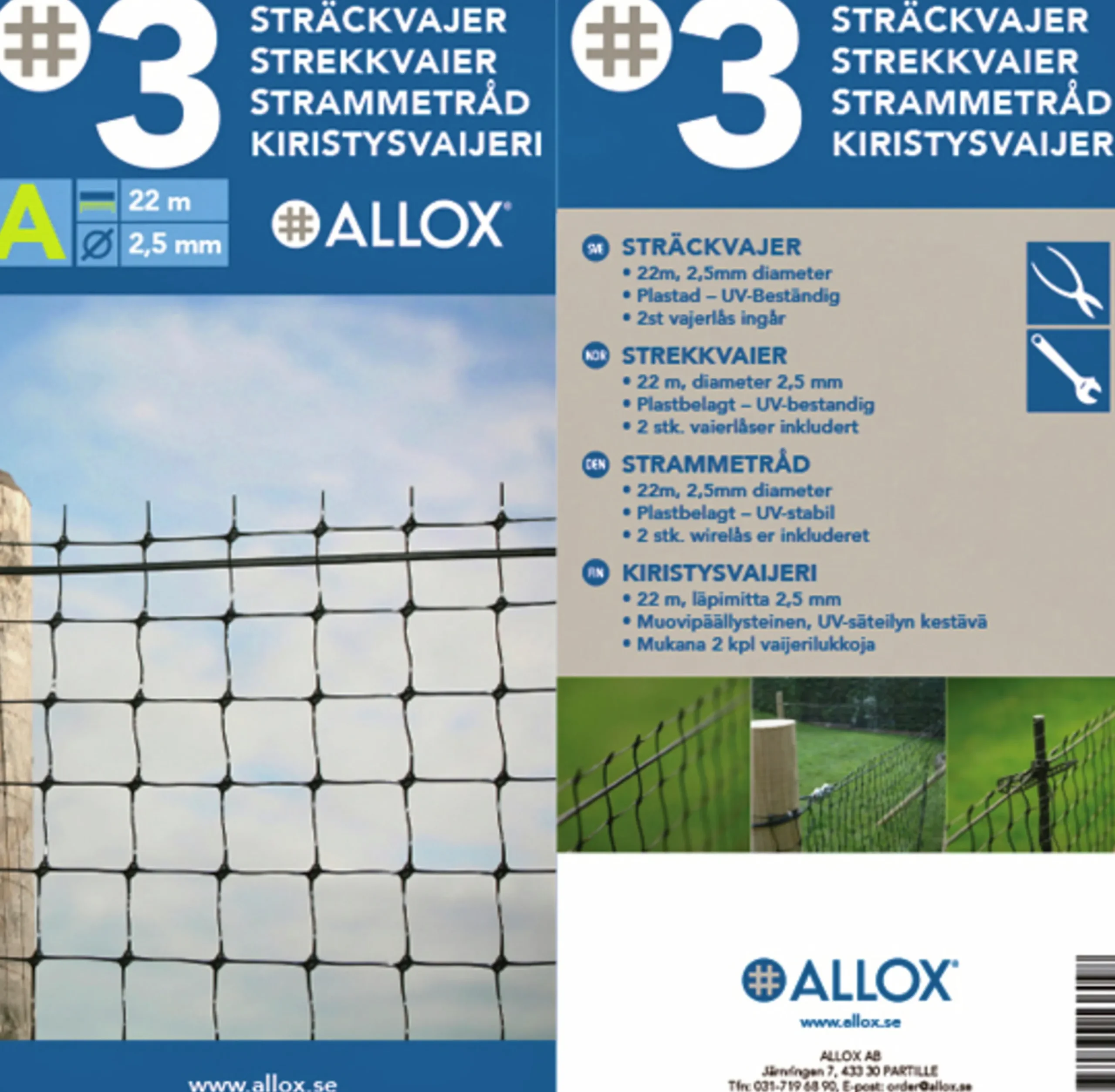 Sträckvajer med lås 22m>Allox New