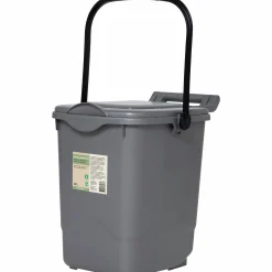 Strö- & foderhink med Lock Grå Plast 23L>GreenLine Outlet