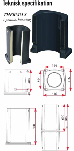 Termorör LaGée Thermo Golv Grå 400mm>La Gee New