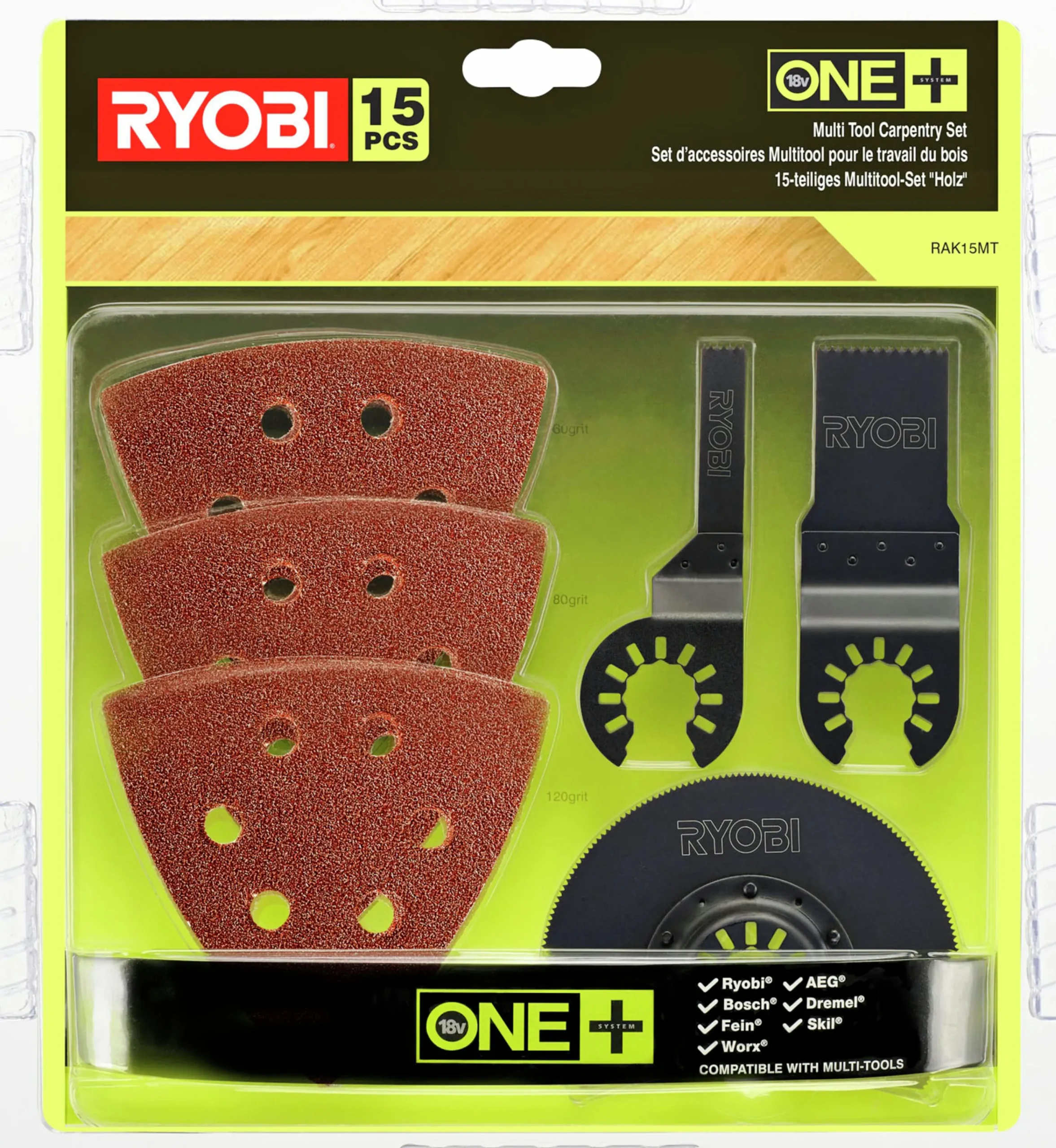 Tillbehörsset Multiverktyg Rak 15Mt>Ryobi Discount
