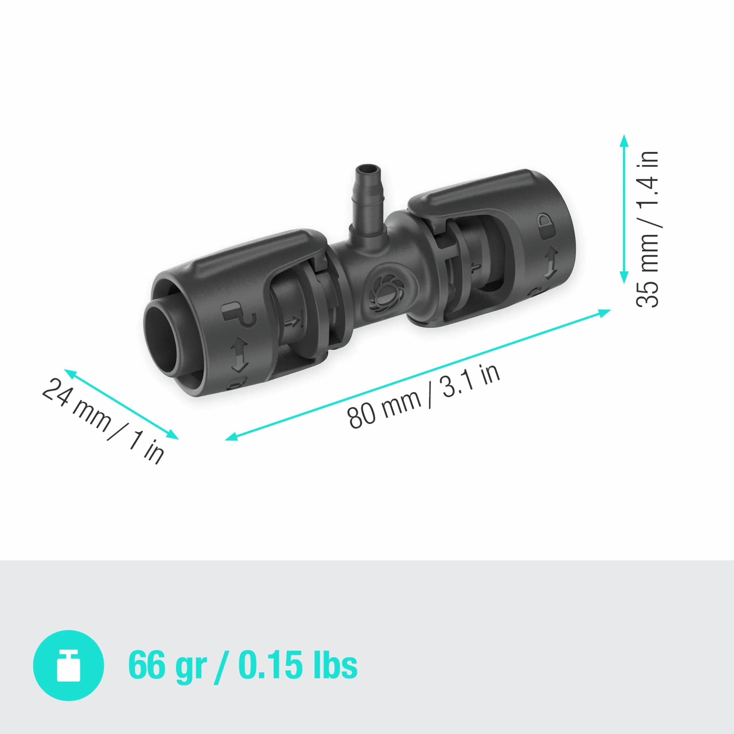 T-koppling MicroDrip reducering 1/2">3/16" 5-p>Gardena New