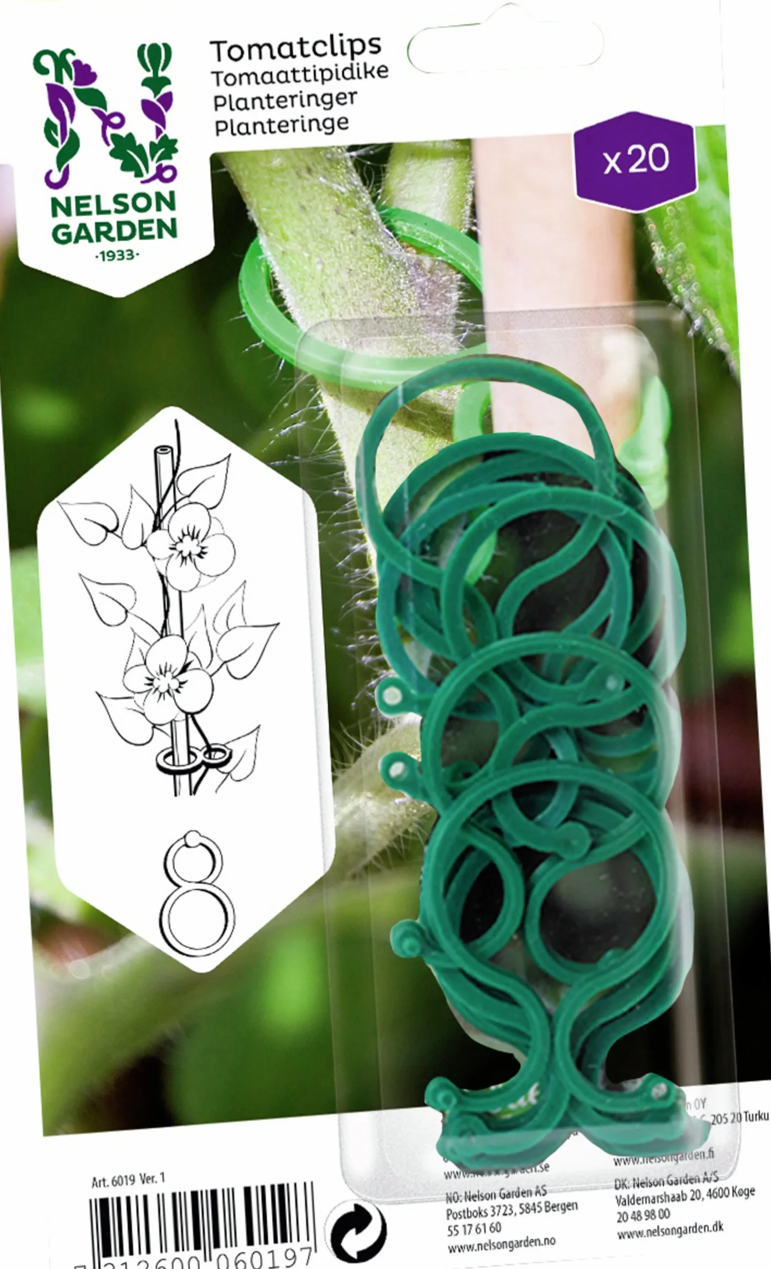 Tomatclips Plast Grön 6cm 20-p>Nelson Garden Discount