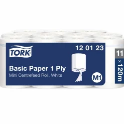 papper Basic 1-lagers M1 11 rullar x 120 m (120123)>Tork Online