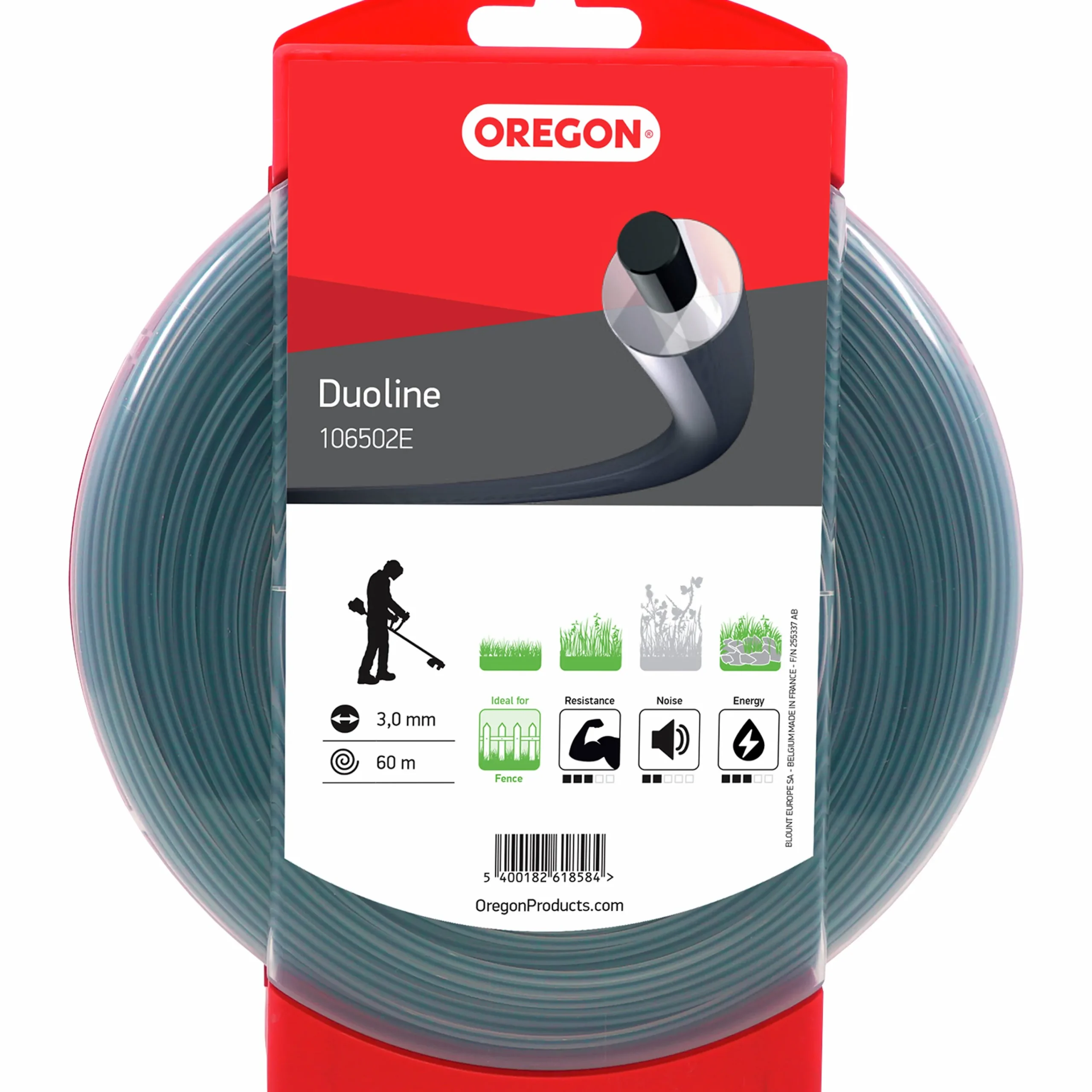 Trimmertråd Duoline Ø3,0mmx60m>Oregon Hot