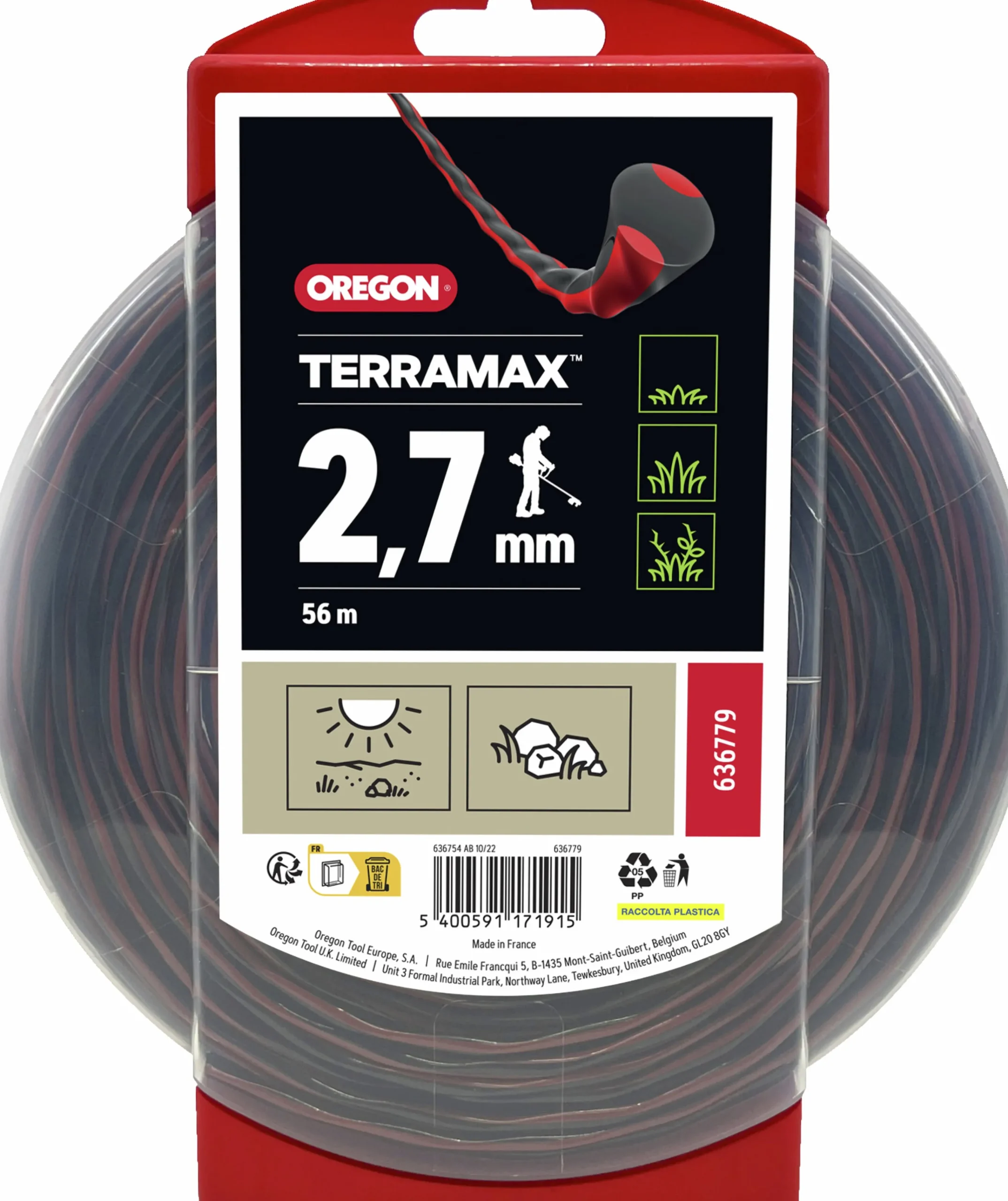 Trimmertråd TerraMax 2,7mm x 56m Donut>Oregon Hot