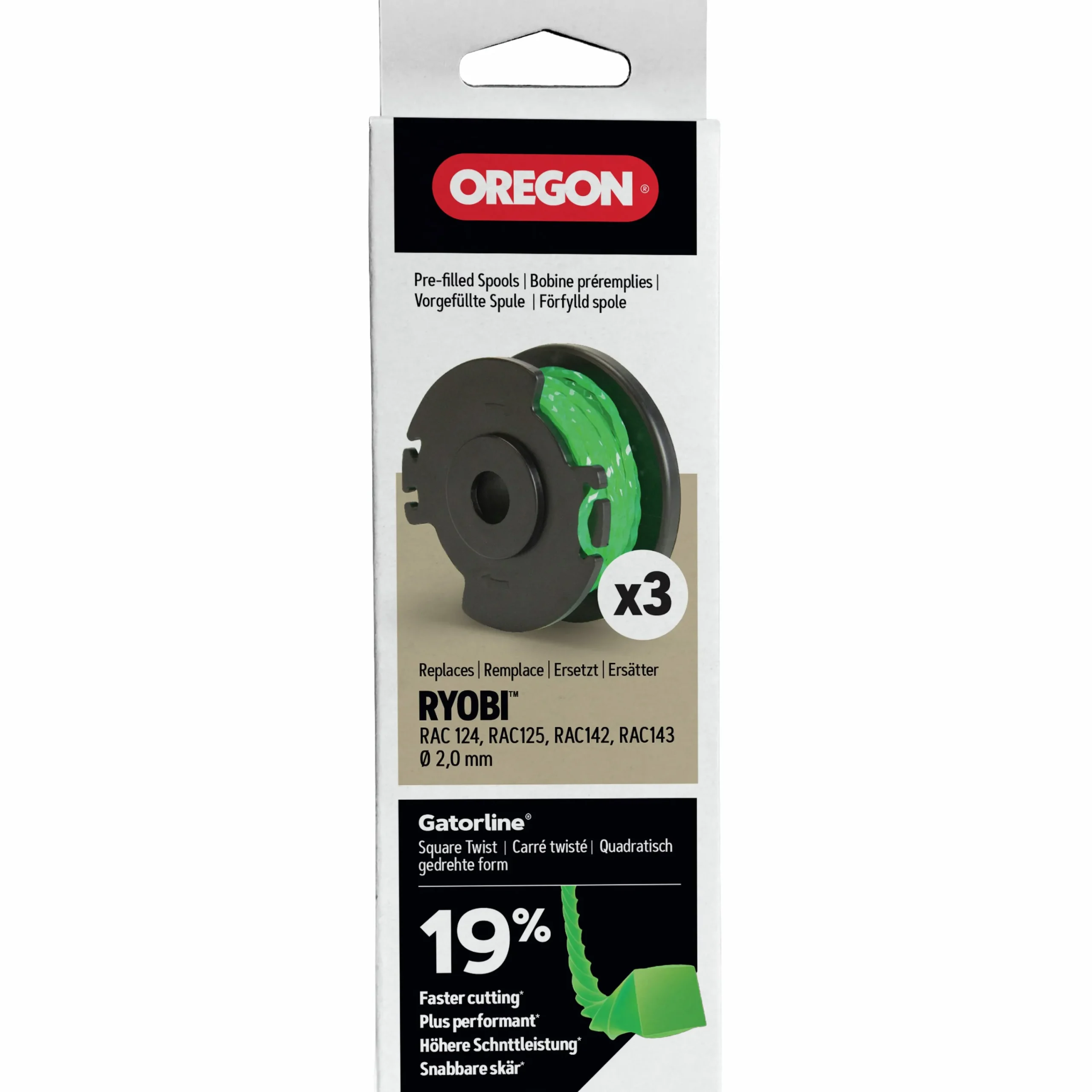 Trimmertråd på spole Ryobi Twist Ø2,0mm 3-p>Oregon Online