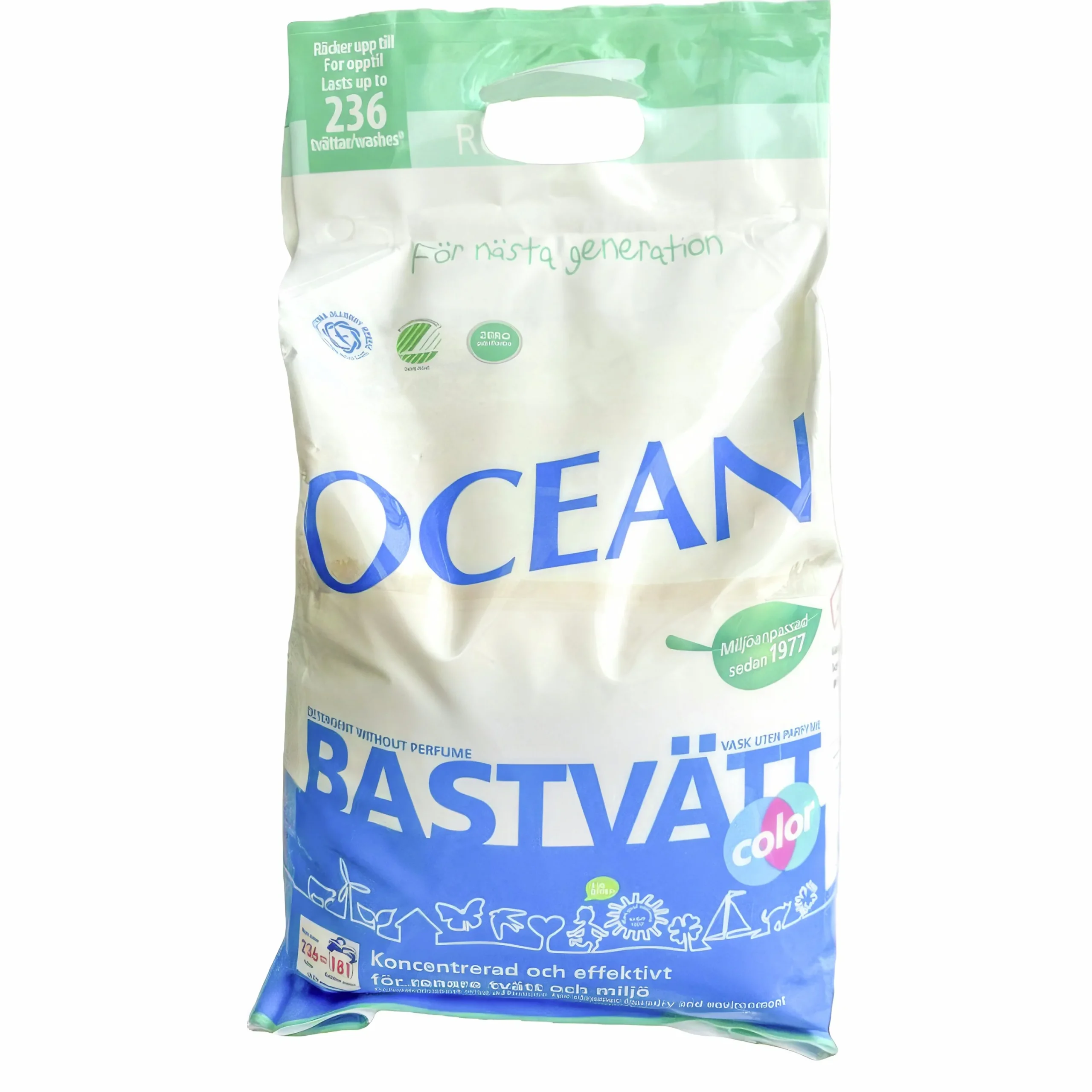 Tvättmedel Bastvätt Kulör Oparfymerad Refill 6,2kg>Ocean Sale