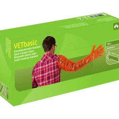 Undersökningshandskar VETbasic orange 90cm 100-p>Kerbl Sale