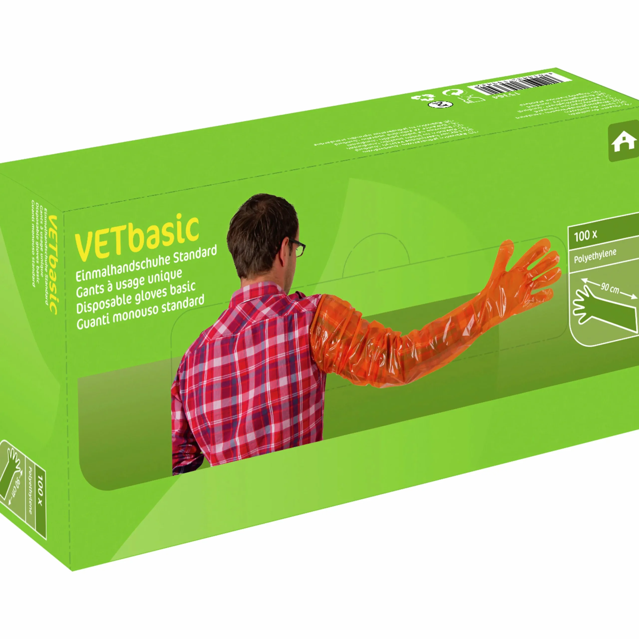 Undersökningshandskar VETbasic orange 90cm 100-p>Kerbl Sale