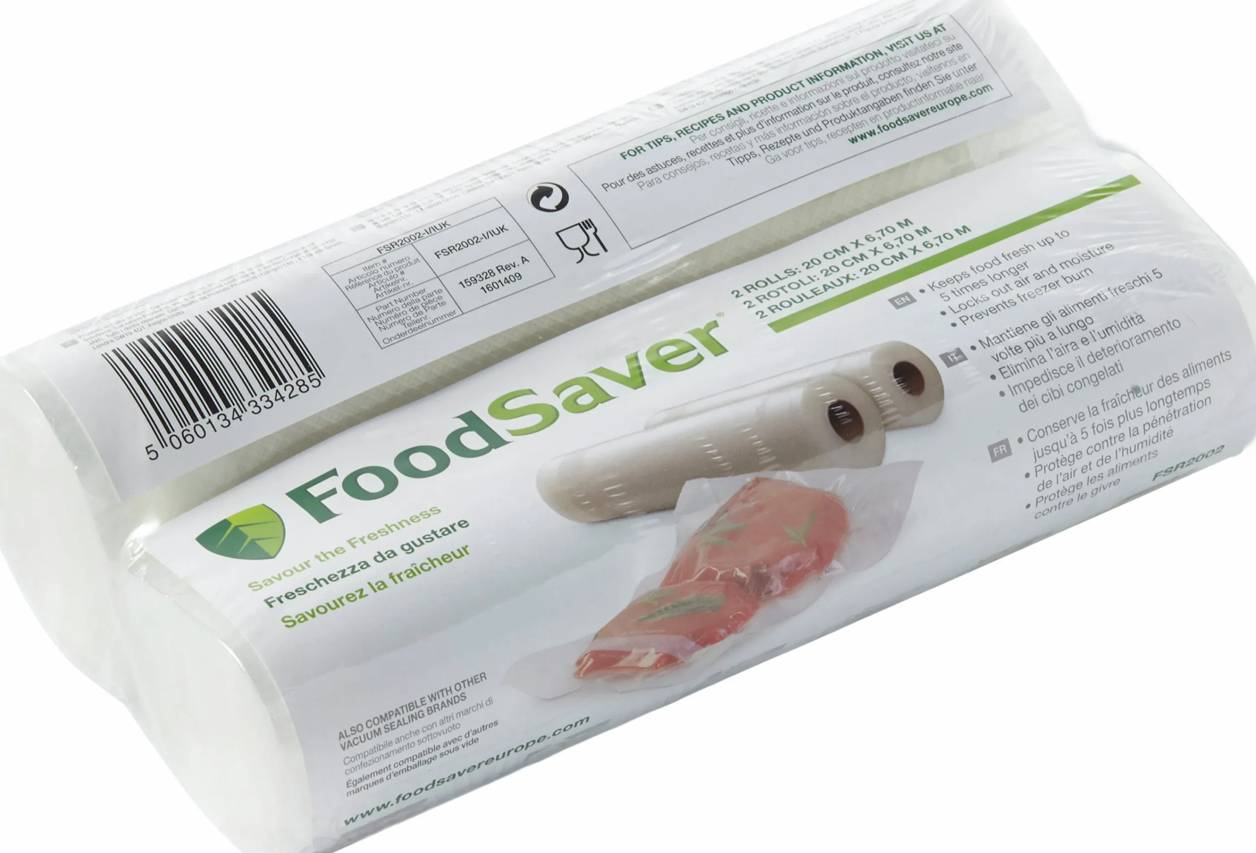 Vakuumrullar räfflade 200my 20cm 6,7m 2-p>FoodSaver Sale