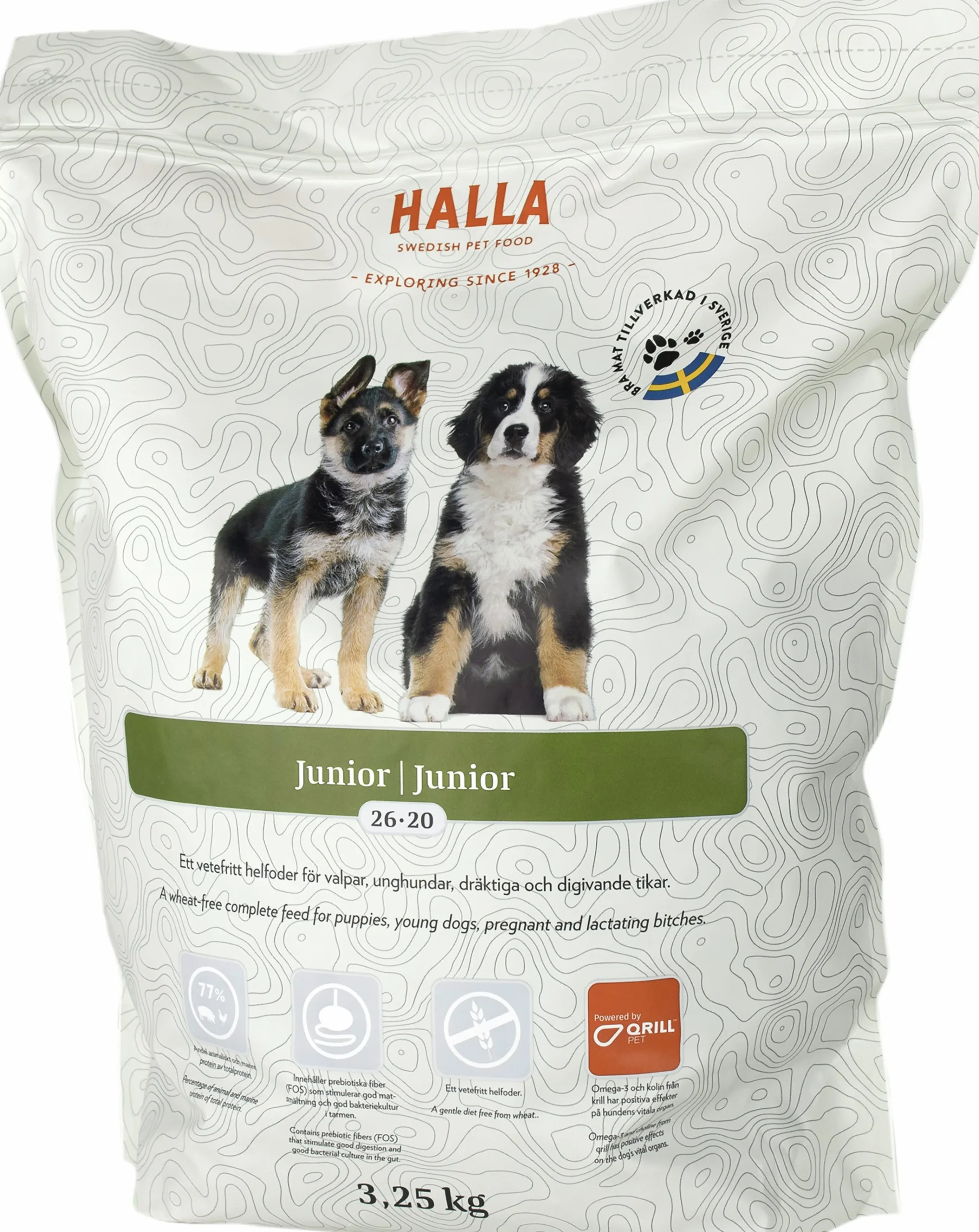 Valpfoder Halla Junior 3,25kg>Halla Petfood