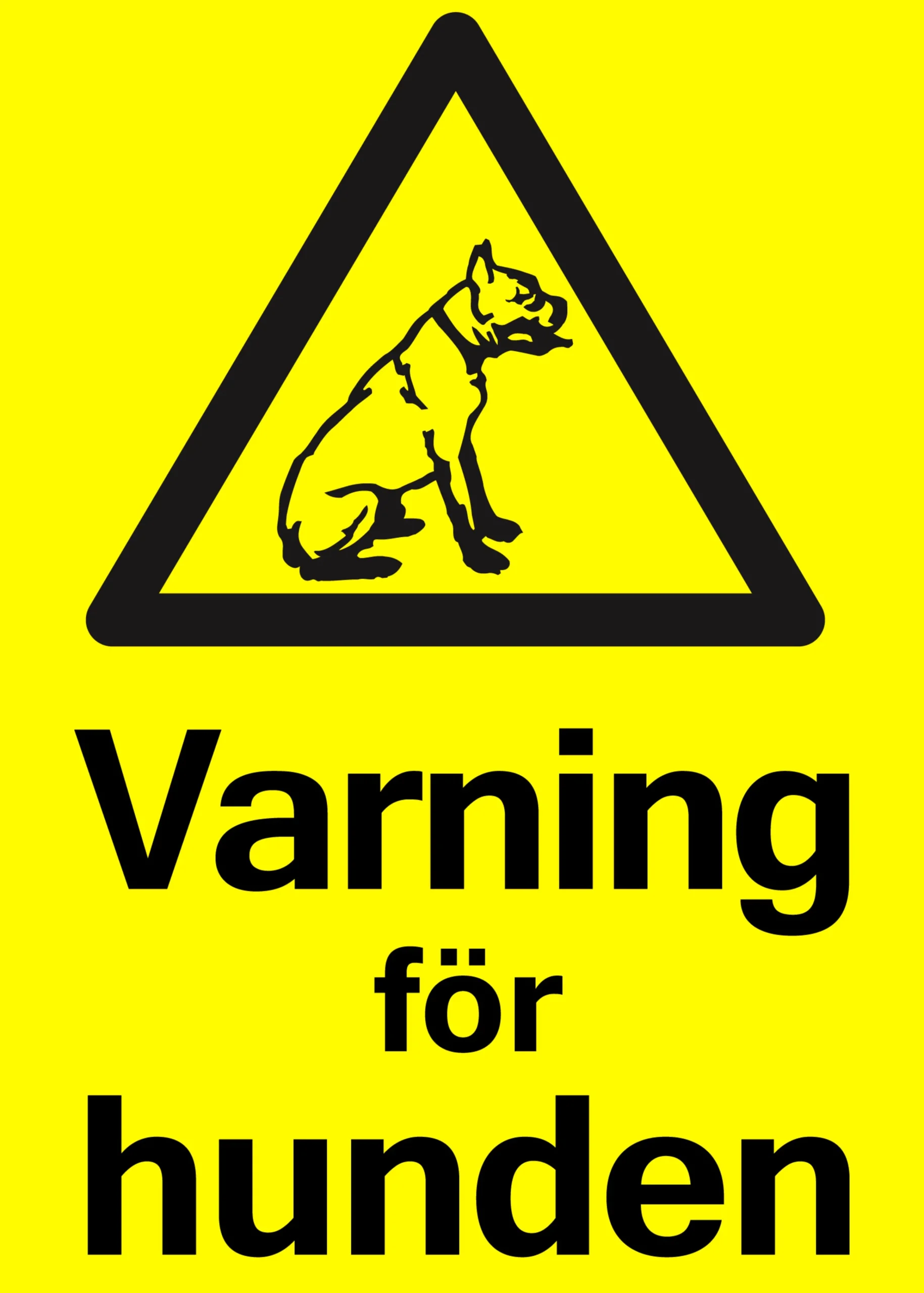 Varningsskylt 'Varning för hunden' plast gul 150x210mm>Ses and Le Online
