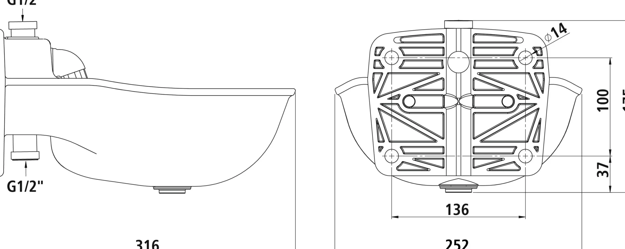 Vattenkopp K75 med rörventil>Kerbl Clearance