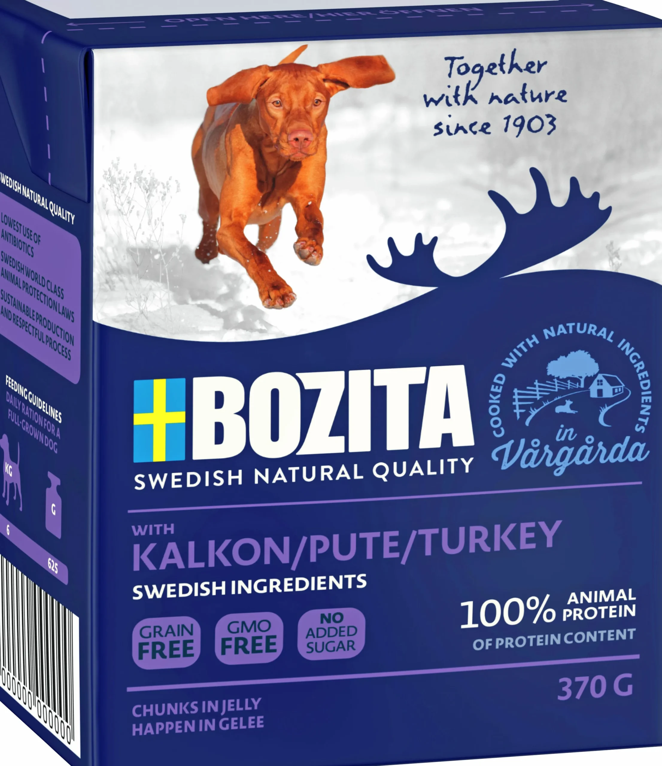 Våtfoder Bitar i gelé Kalkon 370g>Bozita New