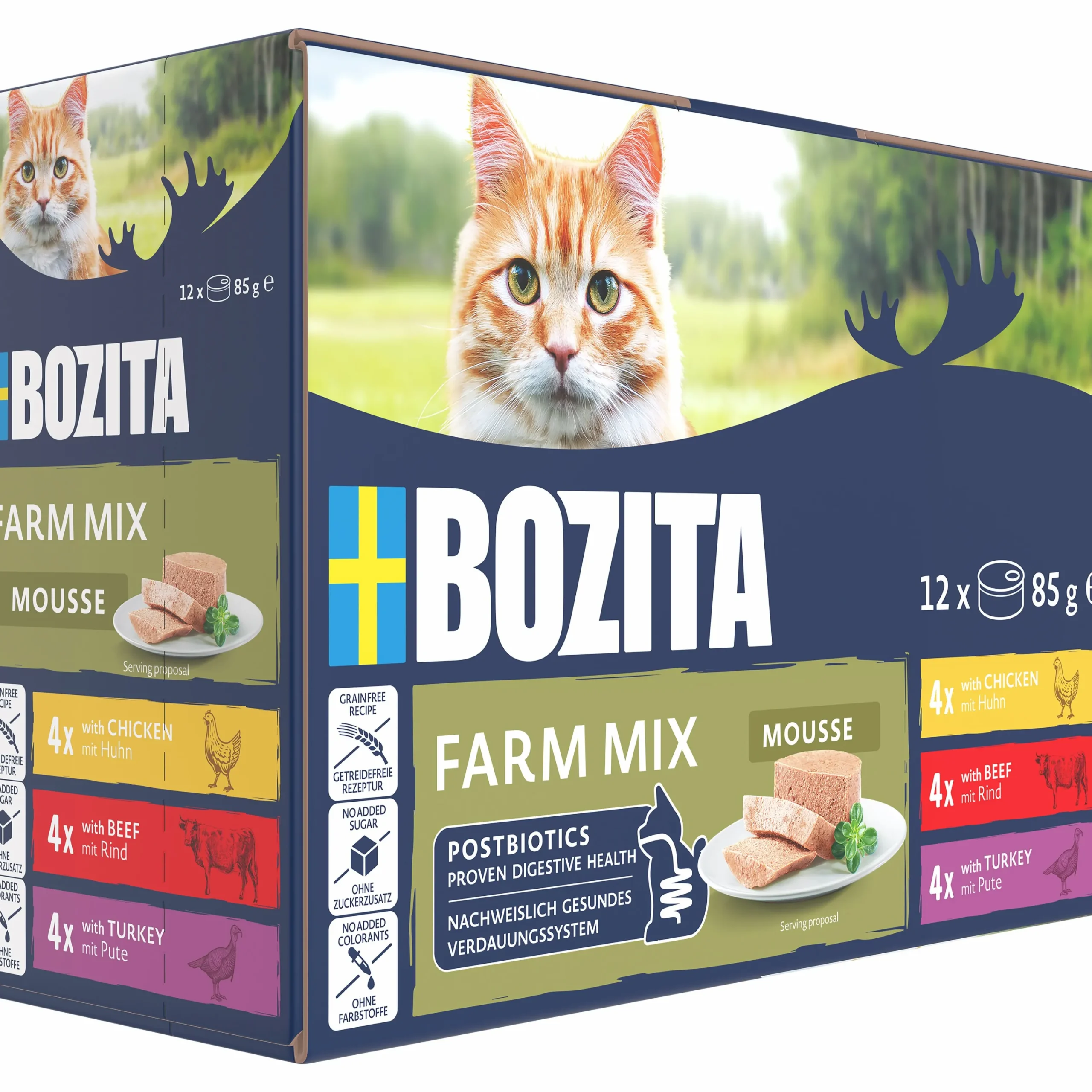 Våtfoder Menybox Mousse Farm Mix 12x85g>Bozita