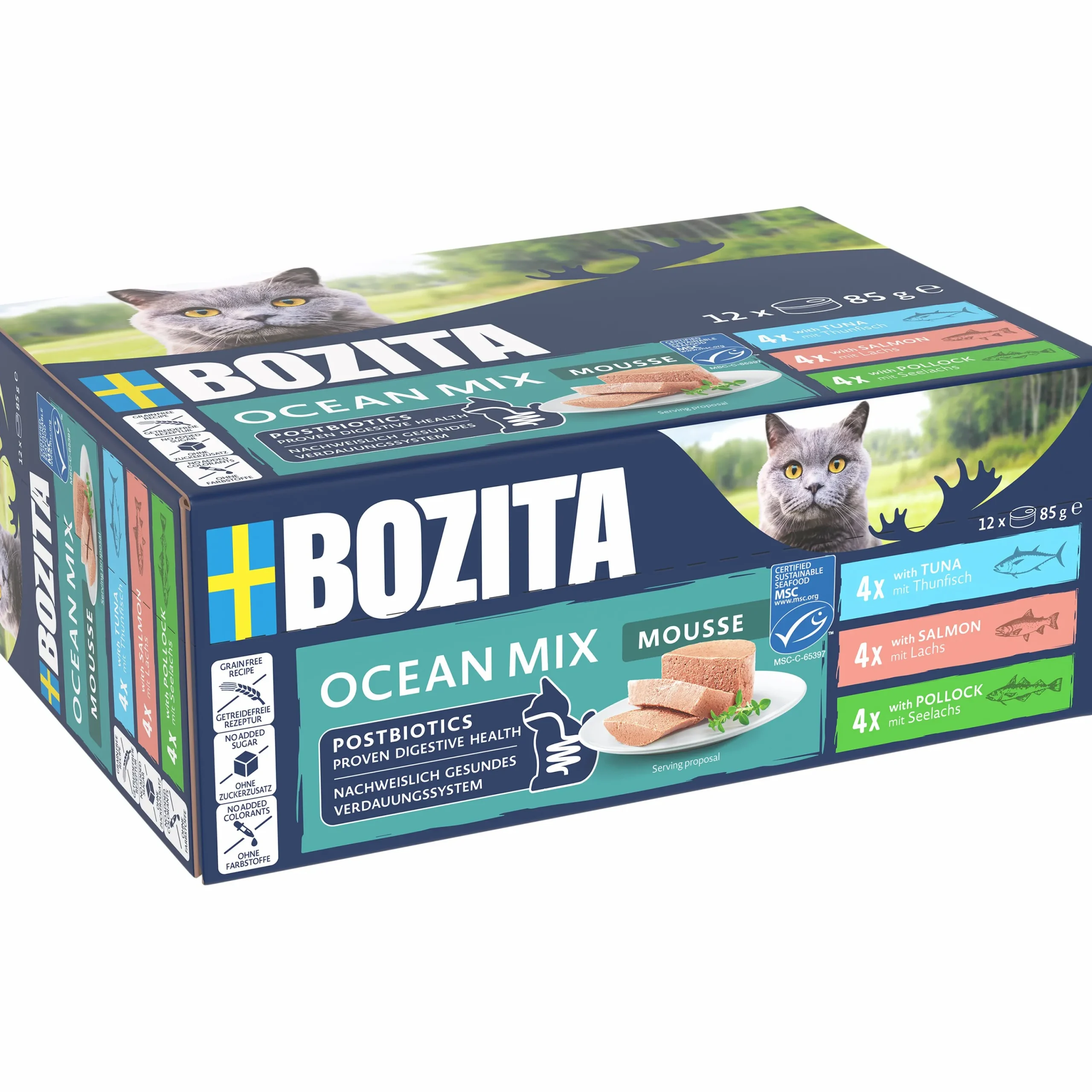 Våtfoder Menybox Mousse Sea Mix 12x85g>Bozita Clearance
