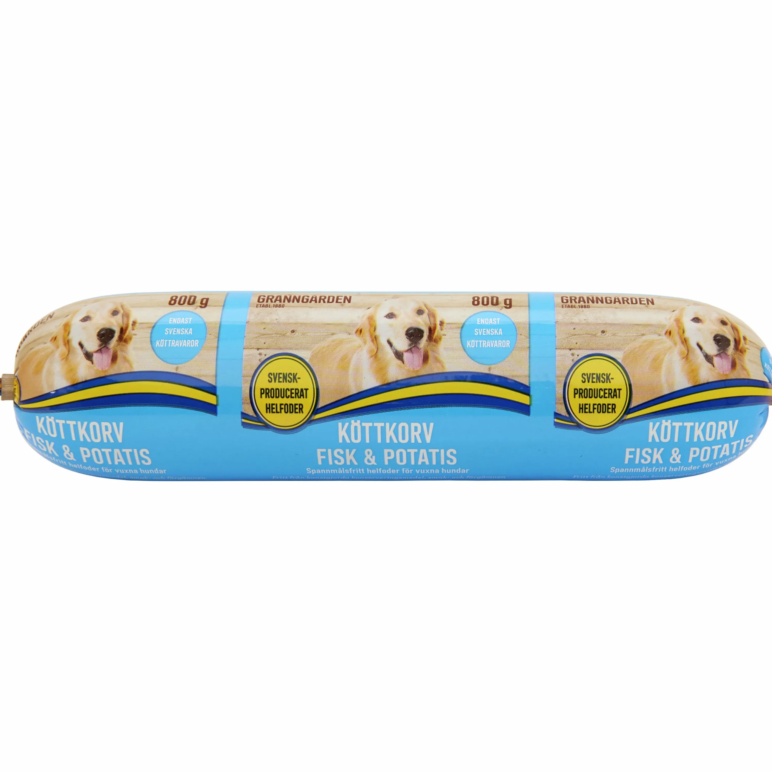 Våtfoder Köttkorv Fisk/Potatis 800g>Granngården Hot