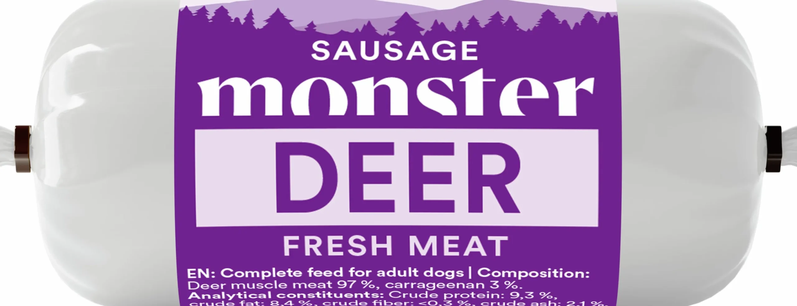 Våtfoder Köttkorv Hjort 80g>Monster Best