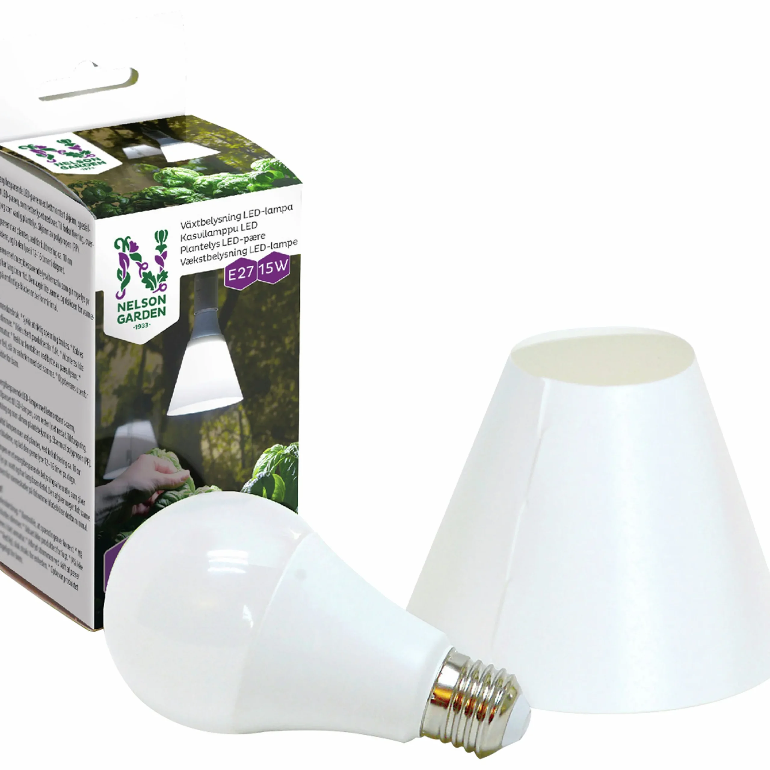 Växtbelysning LED Lampa med skärm 15W>Nelson Garden Discount