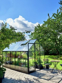 Växthus+Sockel Qube 610 Svart 6,4m²><noscript><img width=