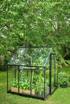 Växthus+Sockel Qube 66 Svart 3,9m2>Halls Outlet